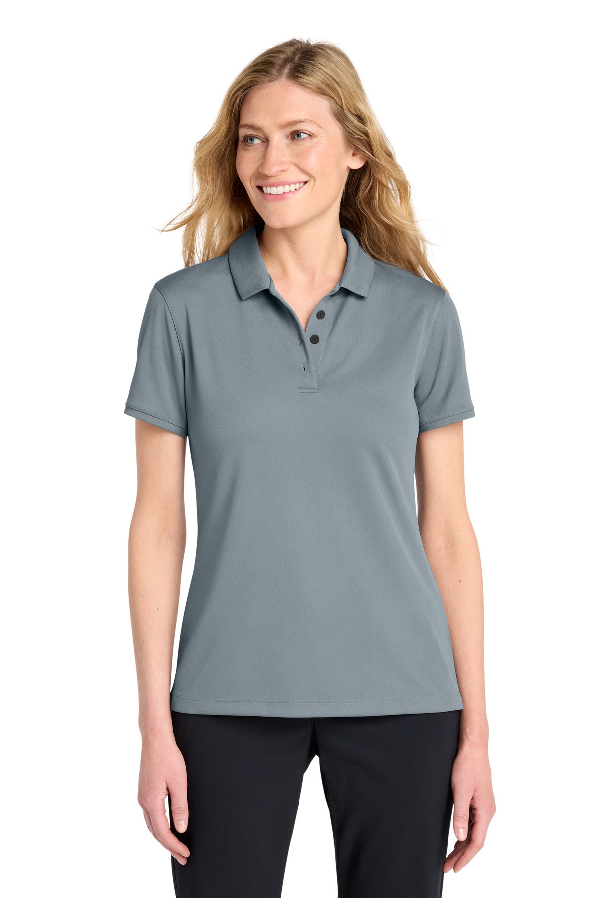 Custom logo Nike Women's Victory Solid Polo NKDX6685 in Cool Grey
