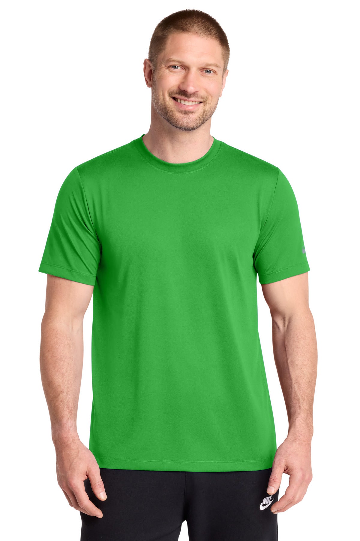 Custom logo Nike Swoosh Sleeve rLegend Tee NKDX8730 in Apple Green