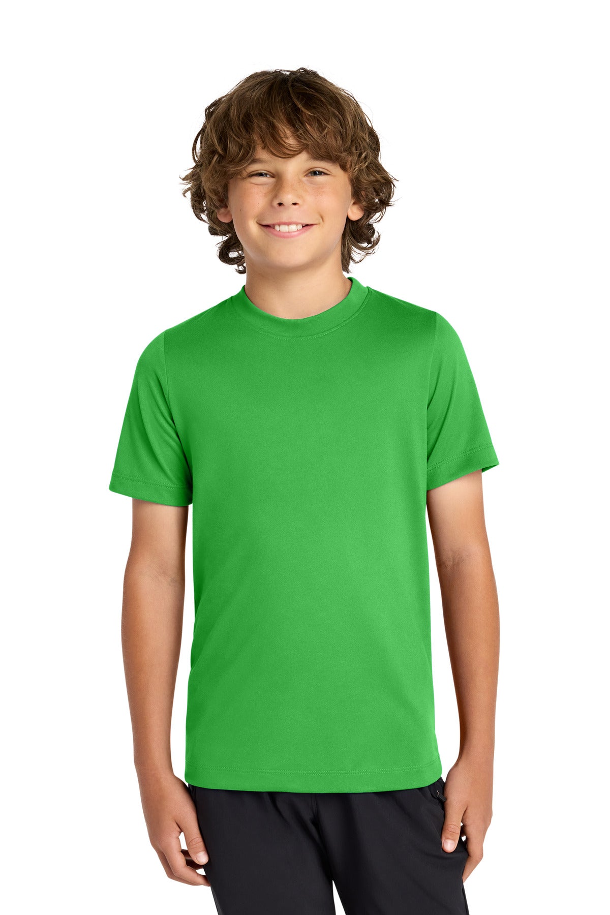 Custom logo Nike Youth Swoosh Sleeve rLegend Tee NKDX8787 in Apple Green