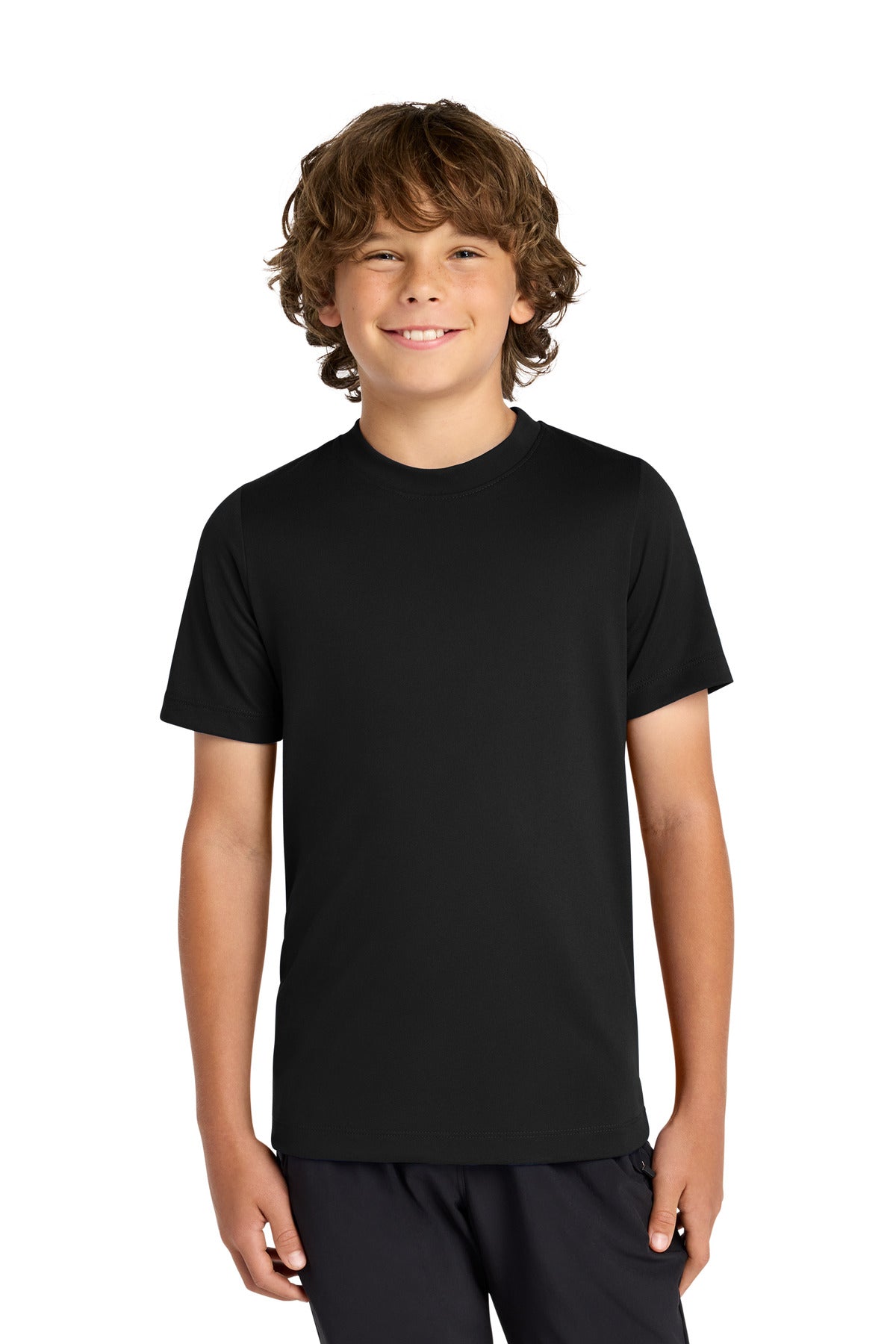 Custom logo Nike Youth Swoosh Sleeve rLegend Tee NKDX8787 in Black