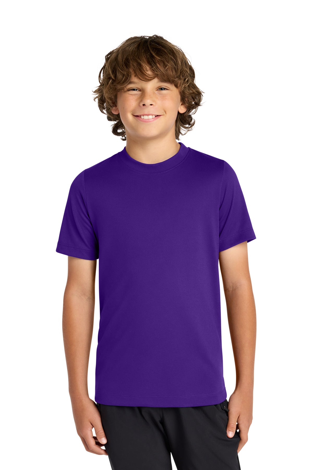 Custom logo Nike Youth Swoosh Sleeve rLegend Tee NKDX8787 in Court Purple