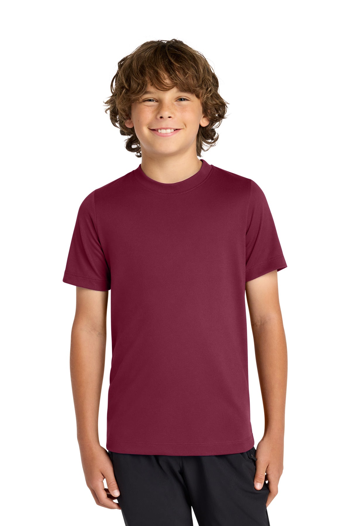 Custom logo Nike Youth Swoosh Sleeve rLegend Tee NKDX8787 in Team Maroon