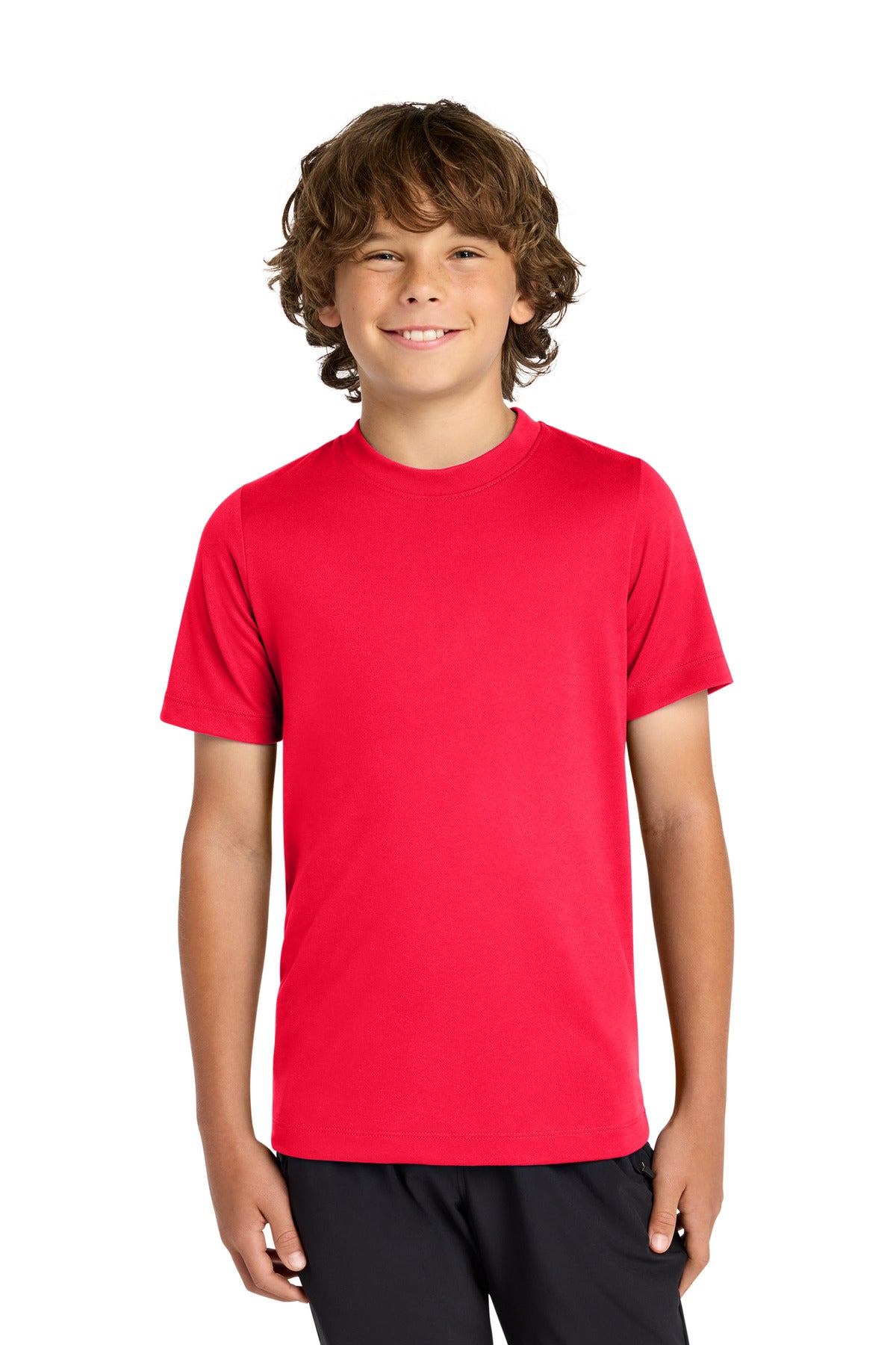 Custom logo Nike Youth Swoosh Sleeve rLegend Tee NKDX8787 in University Red