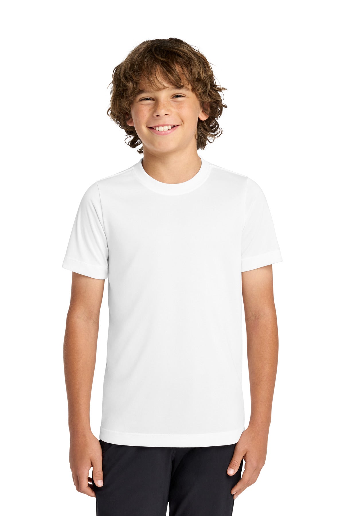 Custom logo Nike Youth Swoosh Sleeve rLegend Tee NKDX8787 in White