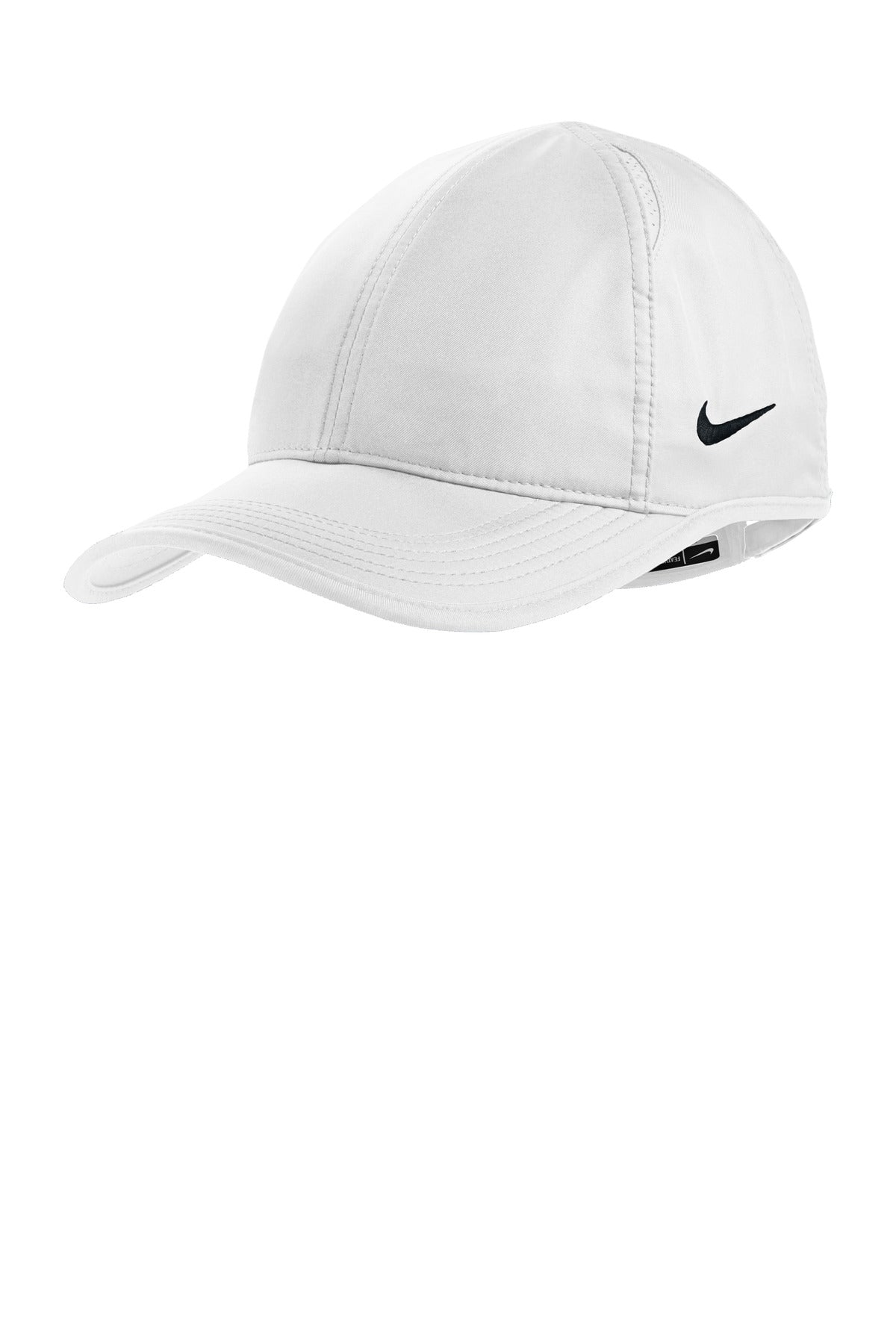 Custom logo Nike Dri-FIT Featherlight Performance Cap NKFB5666 in White