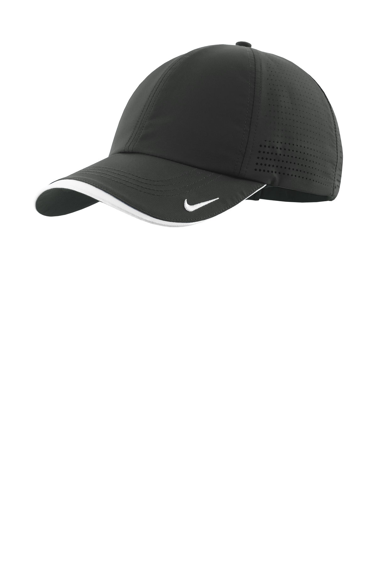 Custom logo Nike Dri-FIT Perforated Performance Cap NKFB6445 in Anthracite/ White