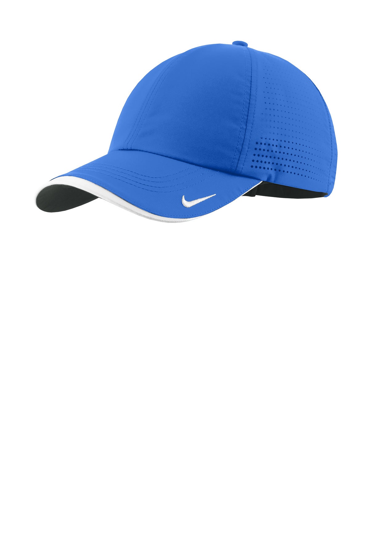 Custom logo Nike Dri-FIT Perforated Performance Cap NKFB6445 in Game Royal/ White