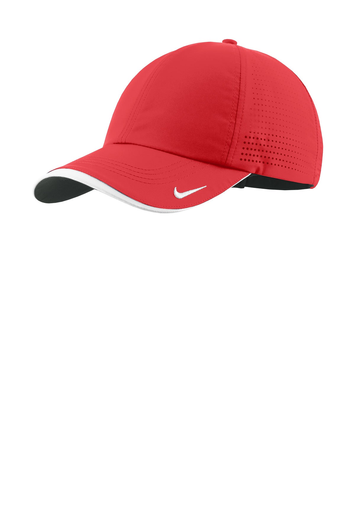 Custom logo Nike Dri-FIT Perforated Performance Cap NKFB6445 in University Red/ White