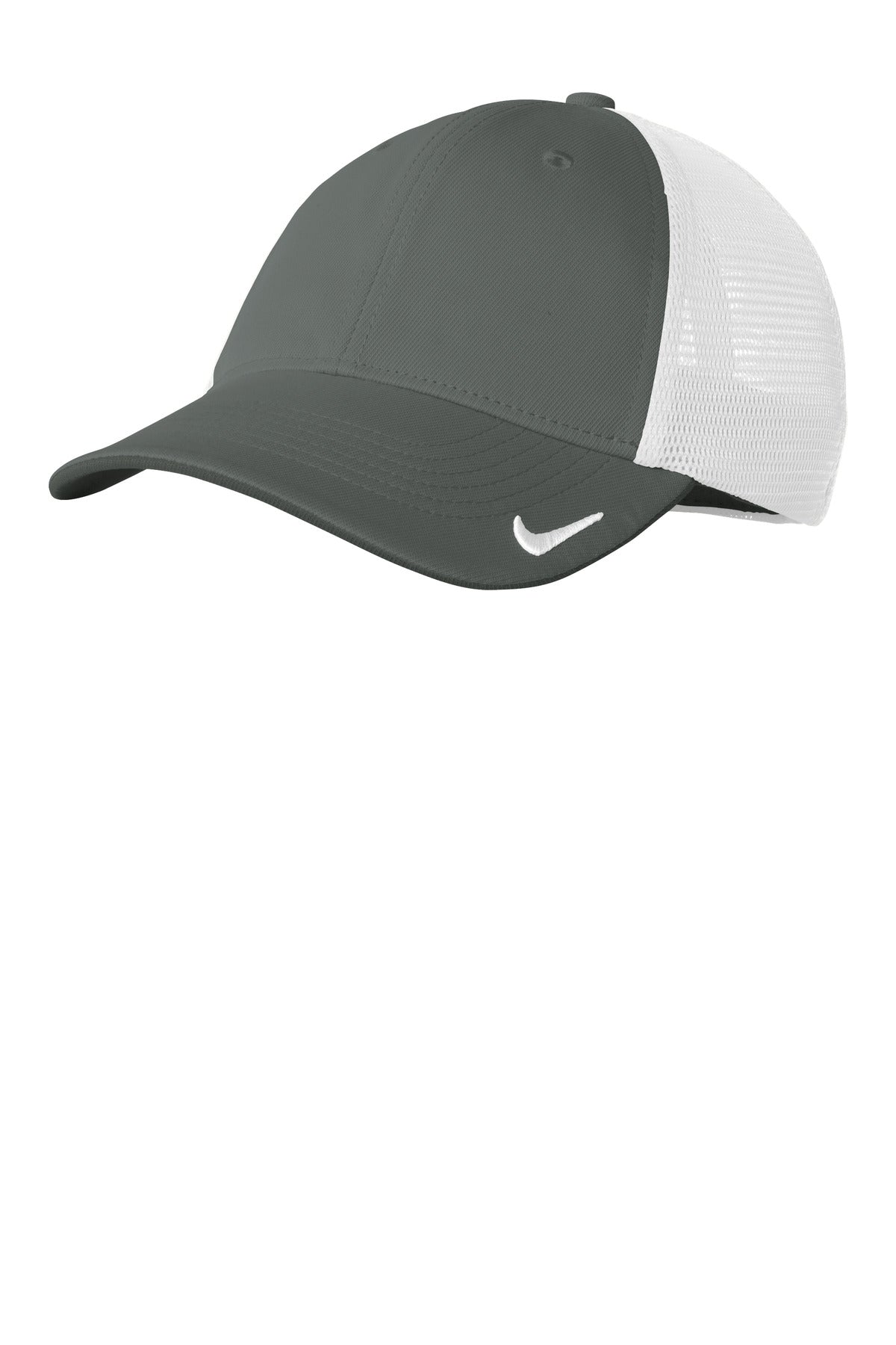 Custom logo Nike Stretch-to-Fit Mesh Back Cap NKFB6448 in Anthracite/ White