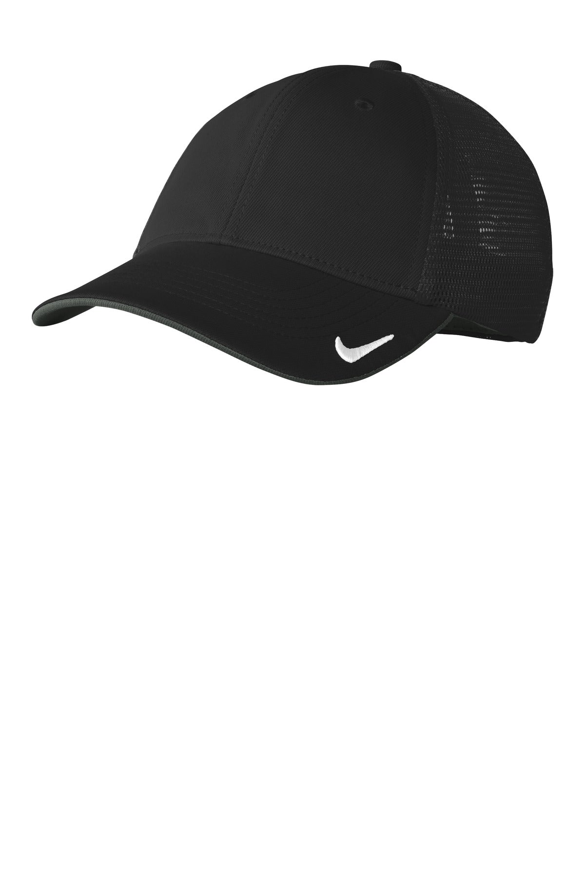 Custom logo Nike Stretch-to-Fit Mesh Back Cap NKFB6448 in Black/ Black