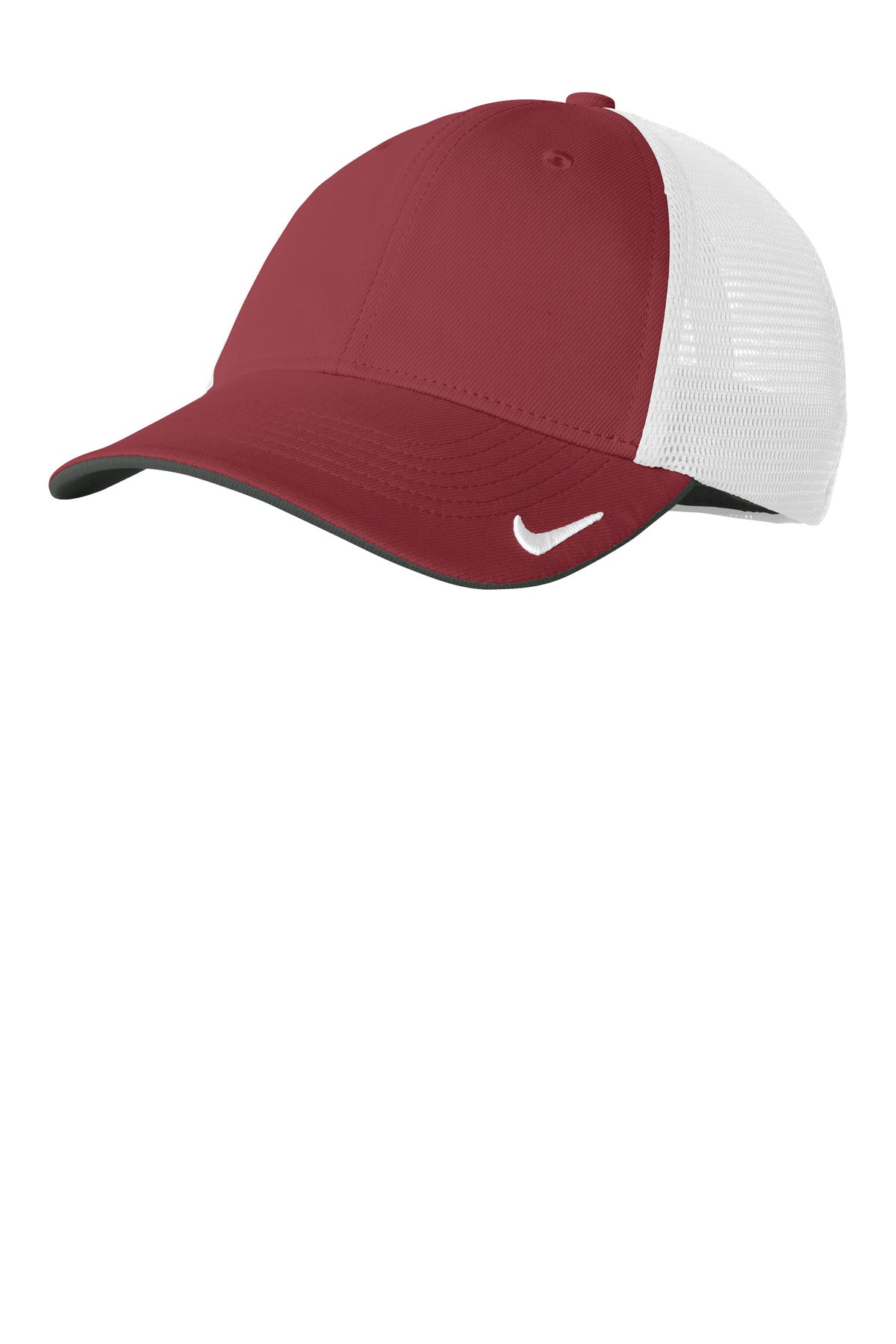Custom logo Nike Stretch-to-Fit Mesh Back Cap NKFB6448 in Team Red/ White
