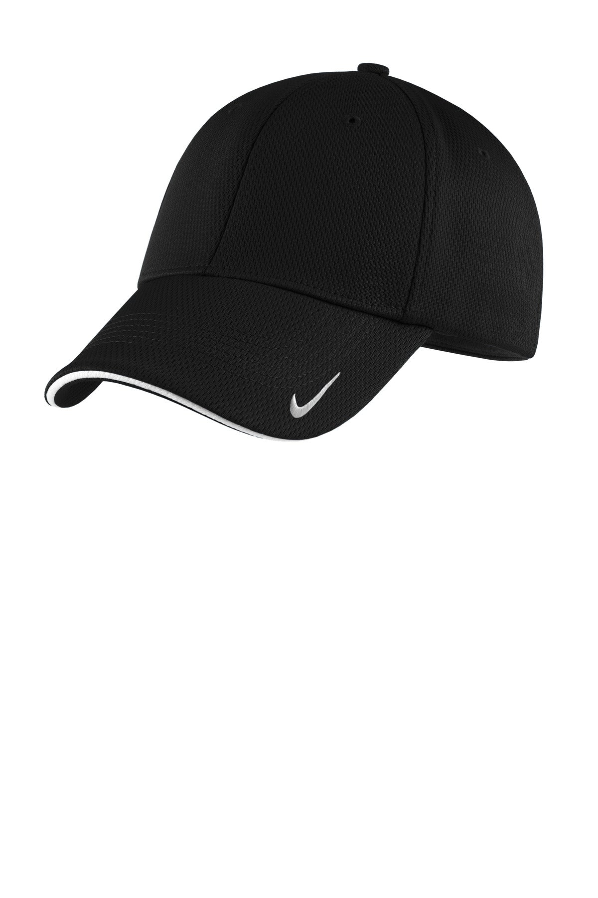 Custom logo Nike Dri-FIT Stretch Mesh Sandwich Bill Cap NKFD9718 in Black/ White
