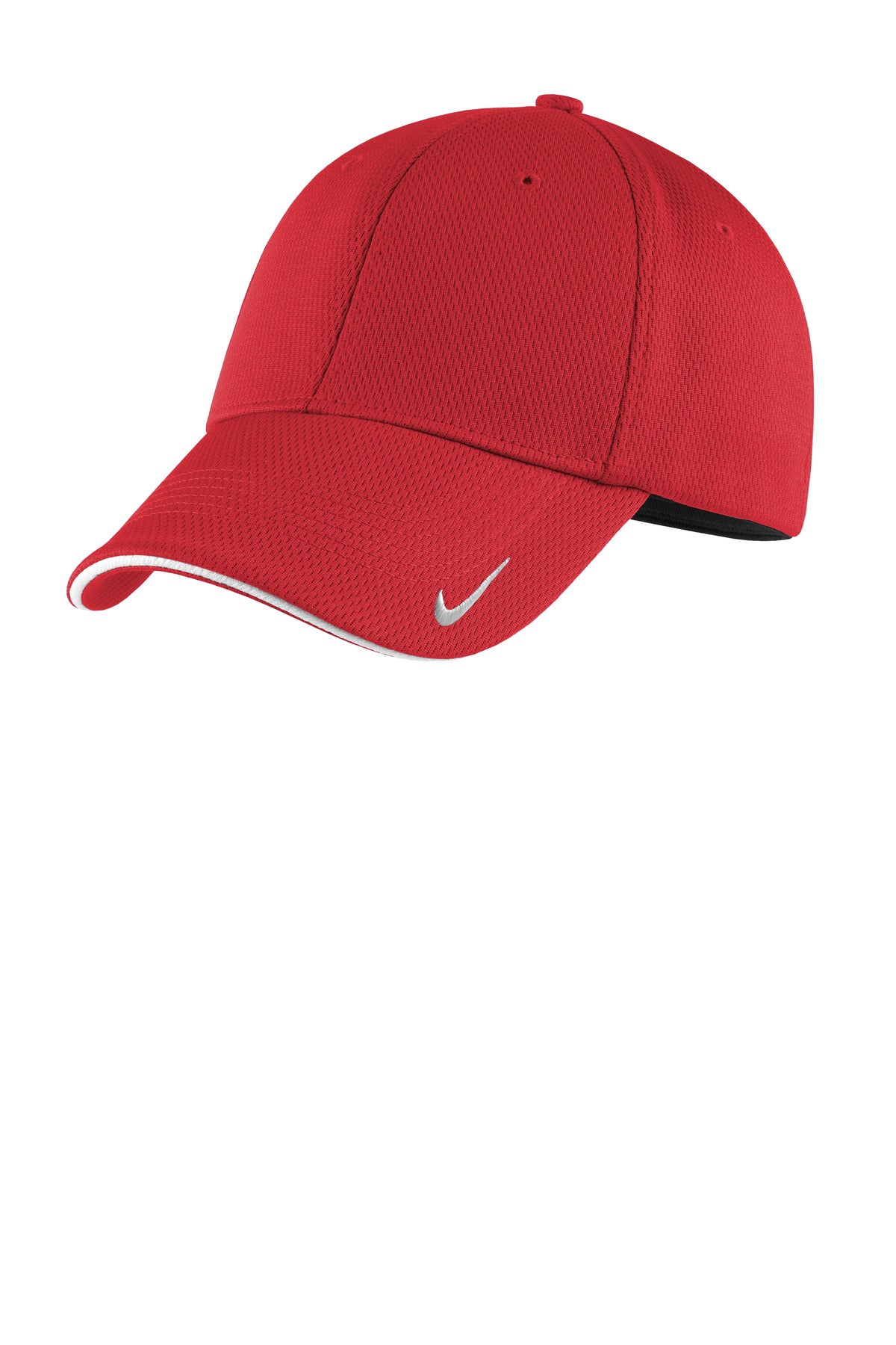 Custom logo Nike Dri-FIT Stretch Mesh Sandwich Bill Cap NKFD9718 in University Red/ White