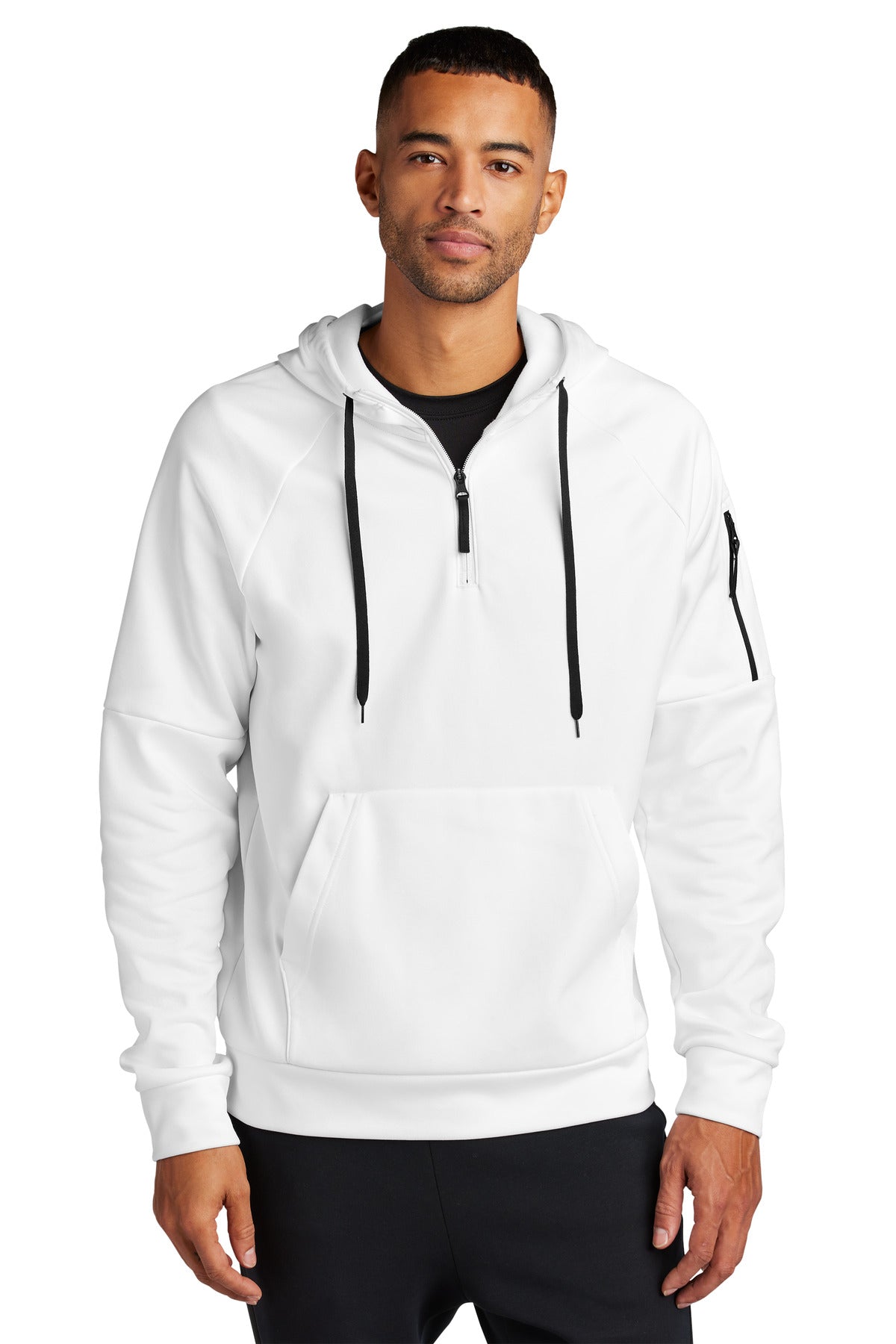Custom logo Nike Therma-FIT Pocket 1/4-Zip Fleece Hoodie NKFD9742 in White