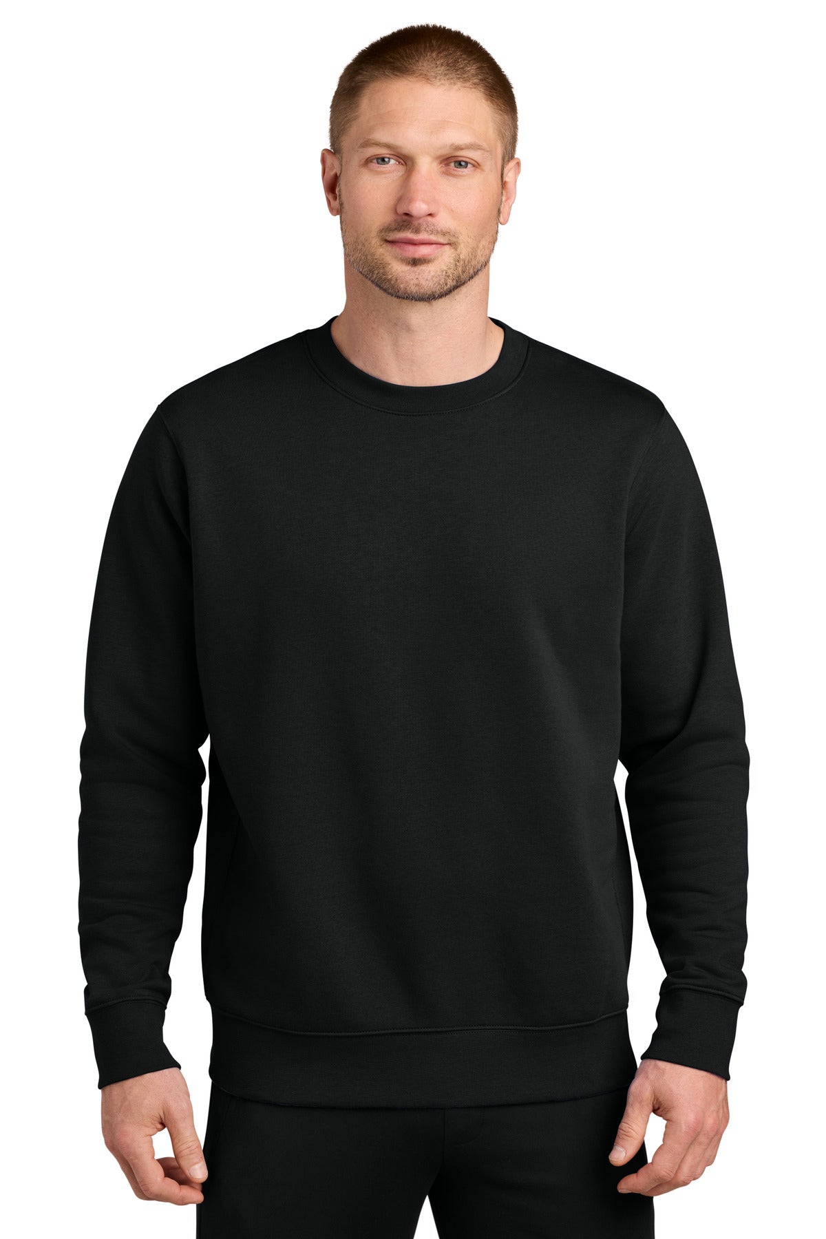 Custom logo Nike Club Fleece Sleeve Swoosh Crew NKFD9863 in Black