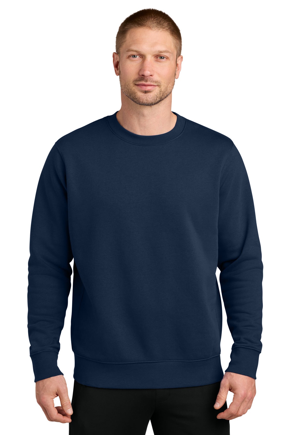 Custom logo Nike Club Fleece Sleeve Swoosh Crew NKFD9863 in Midnight Navy