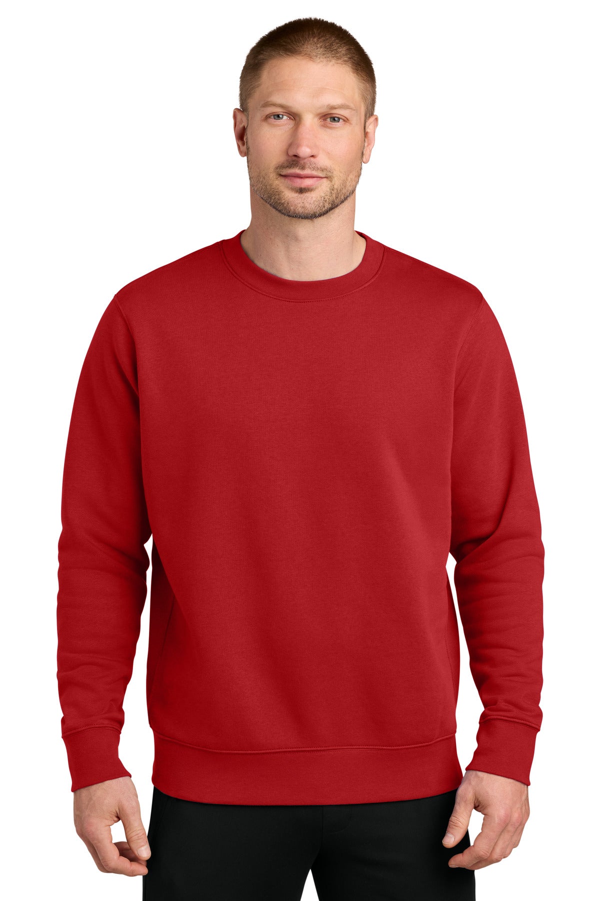Custom logo Nike Club Fleece Sleeve Swoosh Crew NKFD9863 in University Red