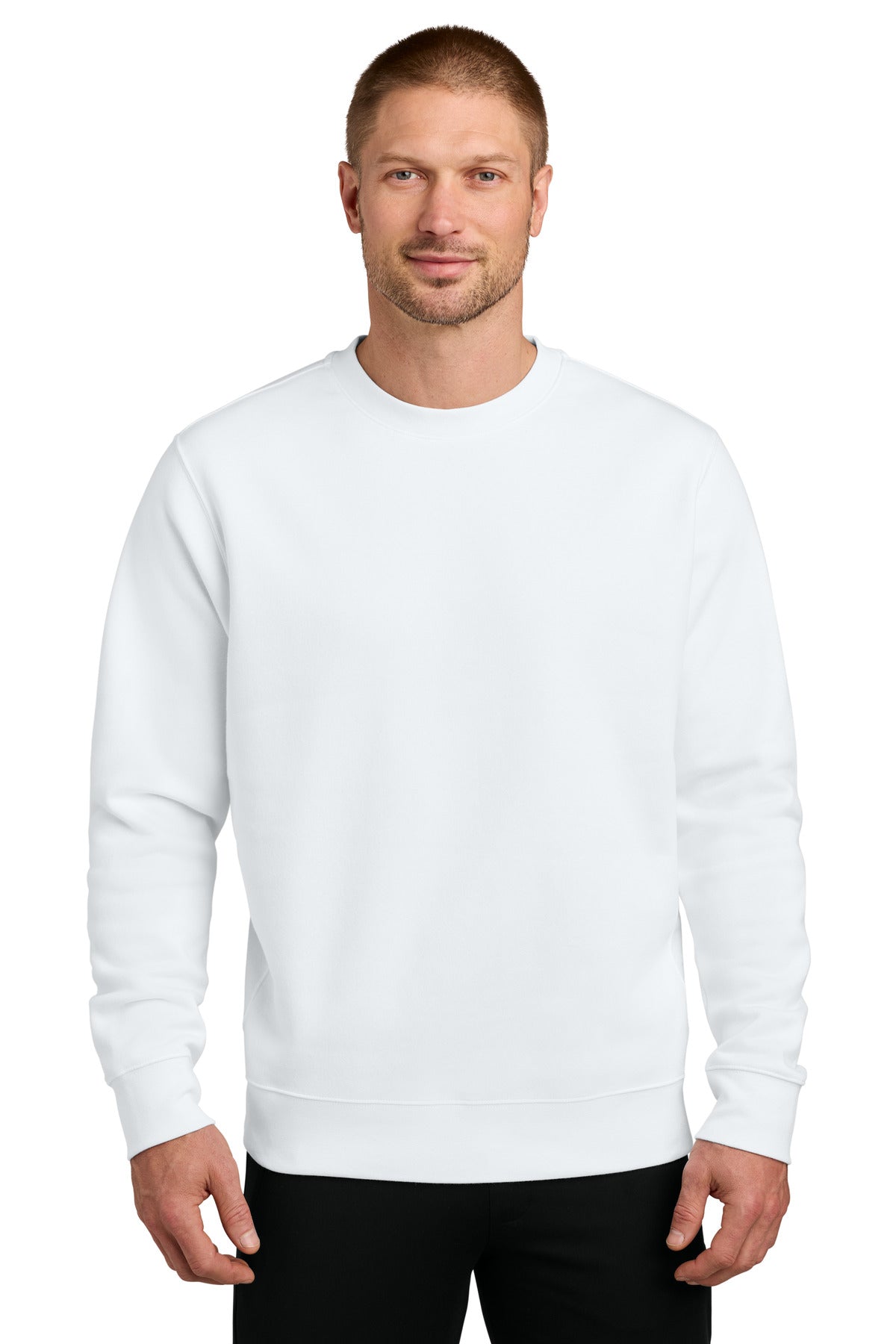 Custom logo Nike Club Fleece Sleeve Swoosh Crew NKFD9863 in White