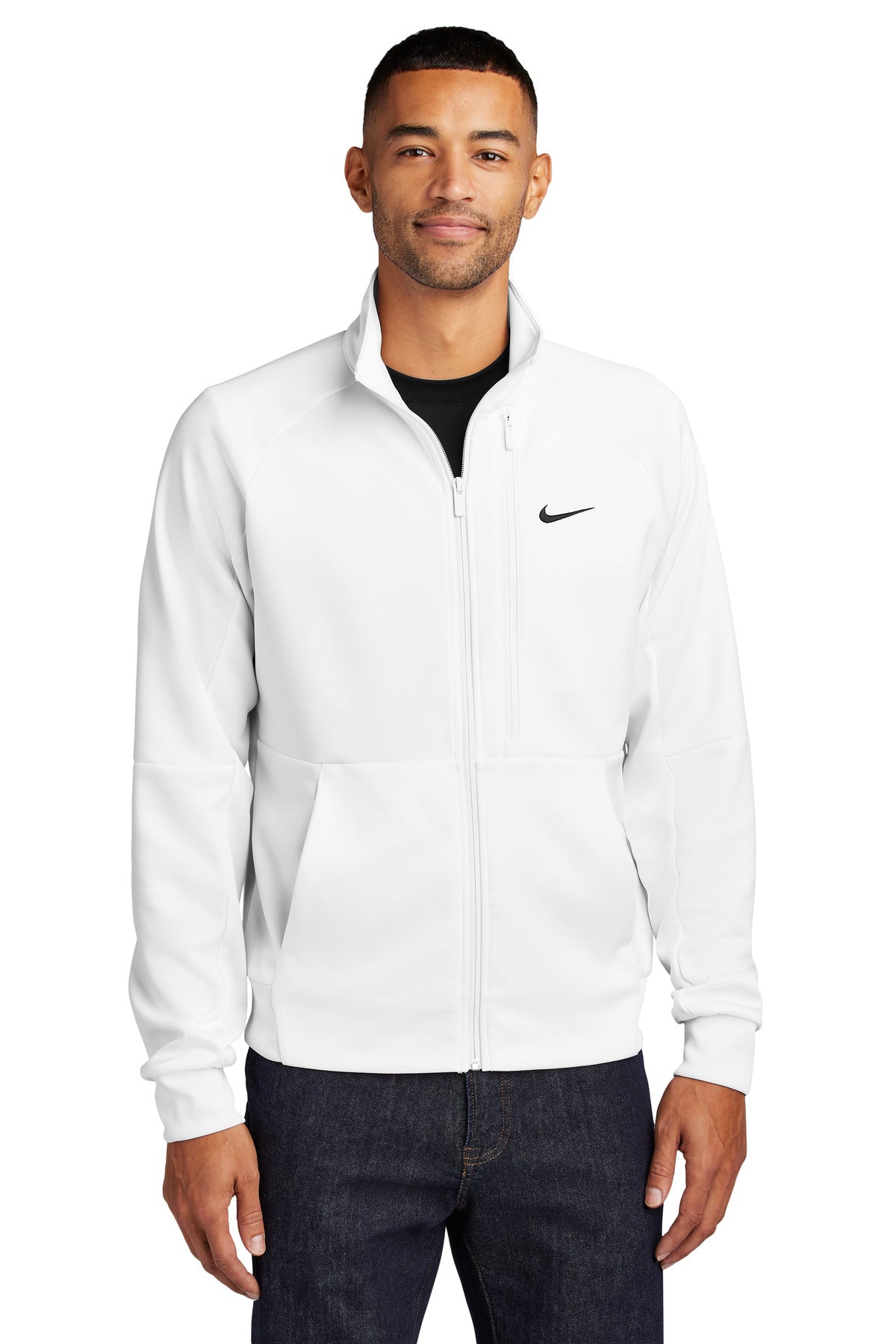 Custom logo Nike Full-Zip Chest Swoosh Jacket NKFD9891 in White