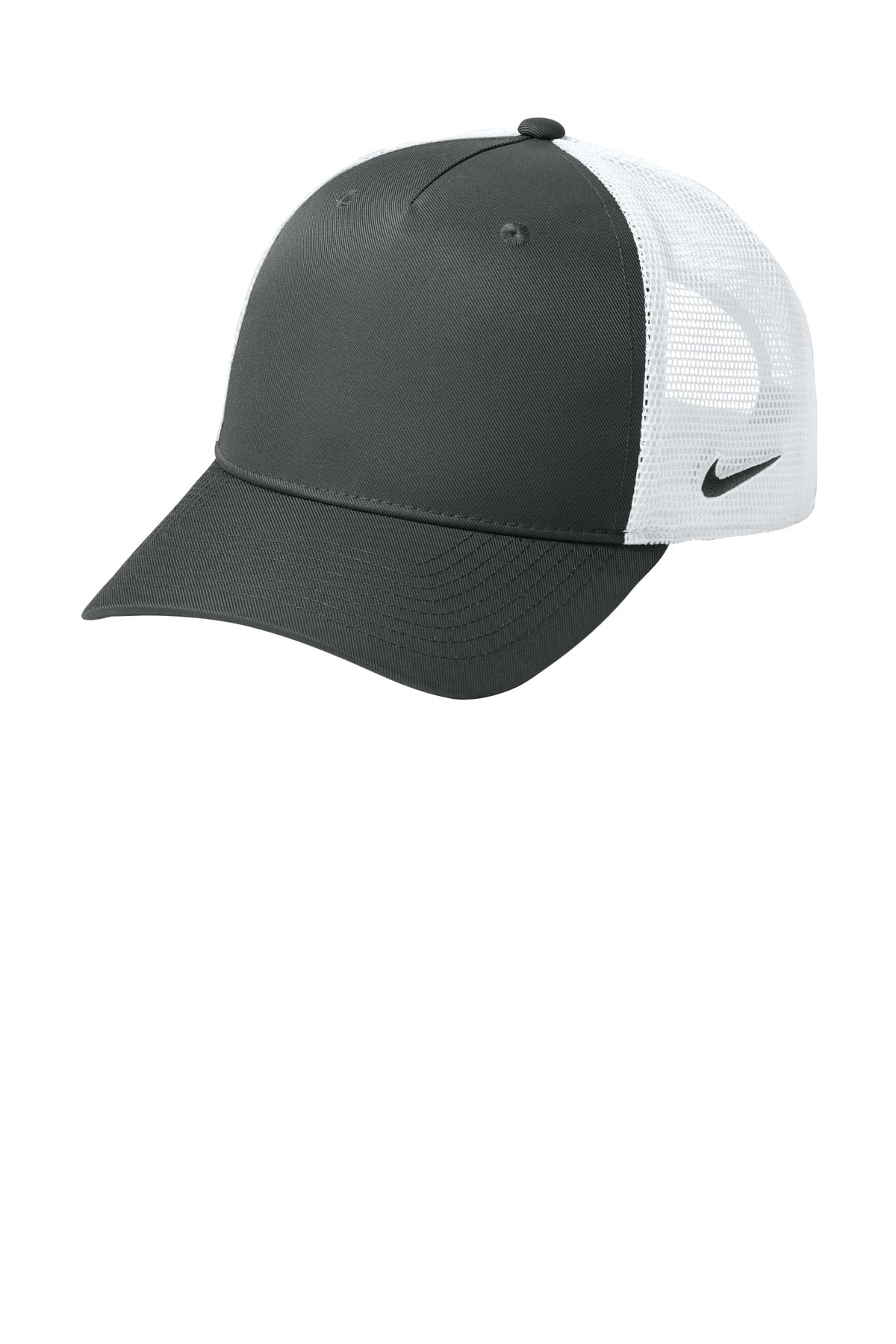 Custom logo Nike Snapback Mesh Trucker Cap NKFN9893 in Anthracite/ White
