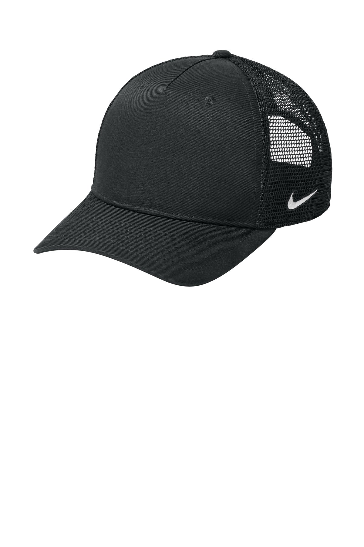 Custom logo Nike Snapback Mesh Trucker Cap NKFN9893 in Black/ Black