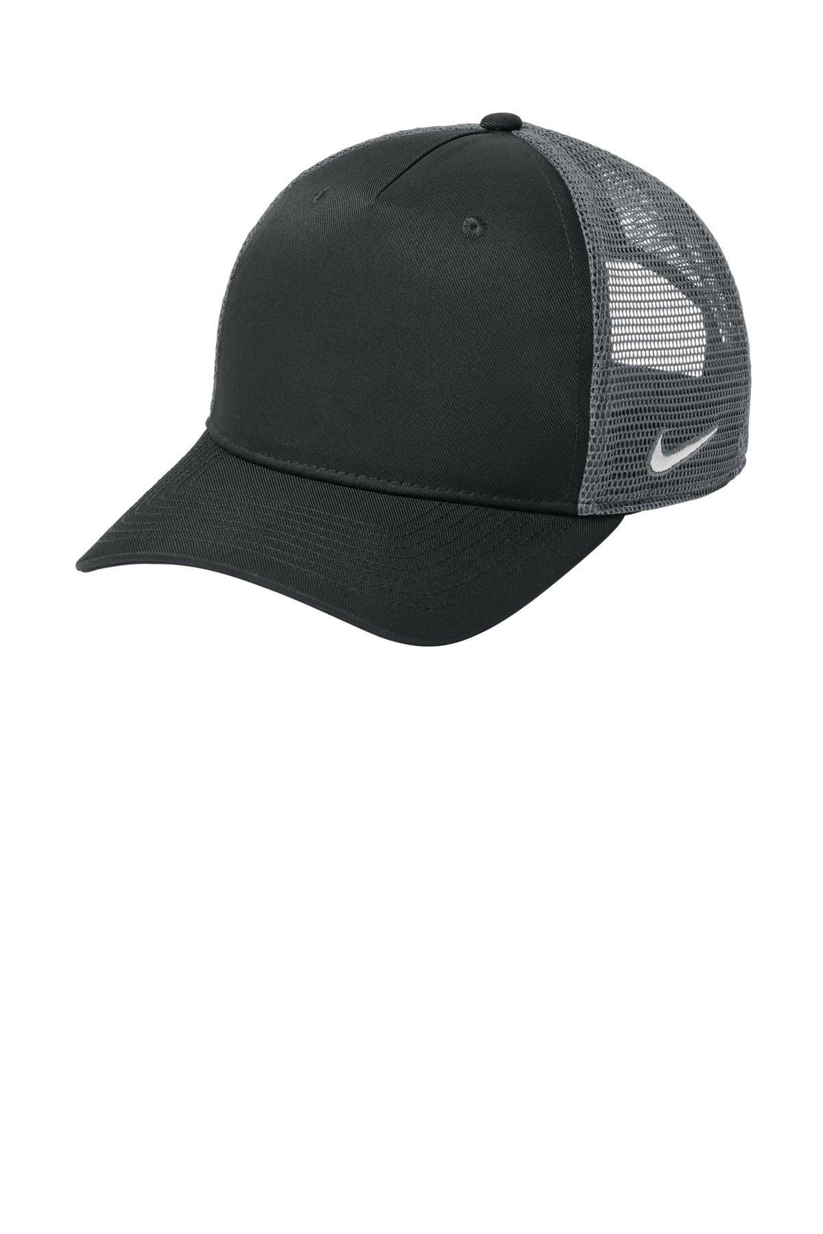 Custom logo Nike Snapback Mesh Trucker Cap NKFN9893 in Black/ Dark Grey