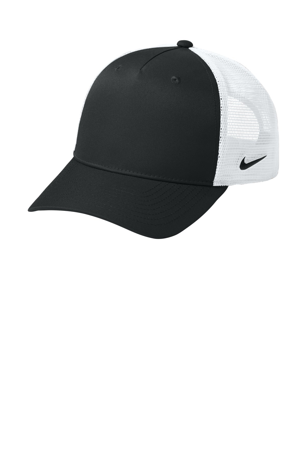 Custom logo Nike Snapback Mesh Trucker Cap NKFN9893 in Black/ White