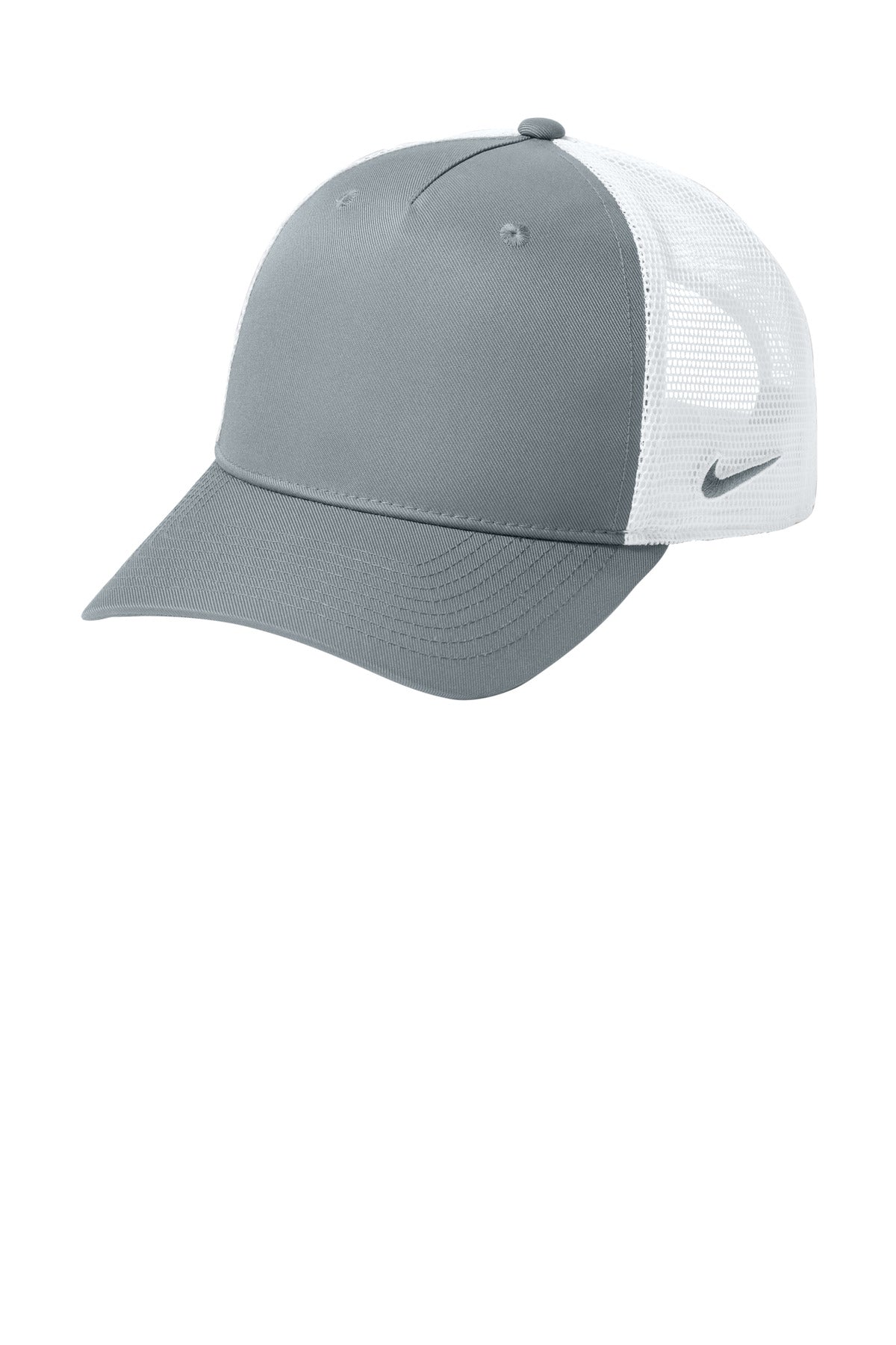 Custom logo Nike Snapback Mesh Trucker Cap NKFN9893 in Cool Grey/ White
