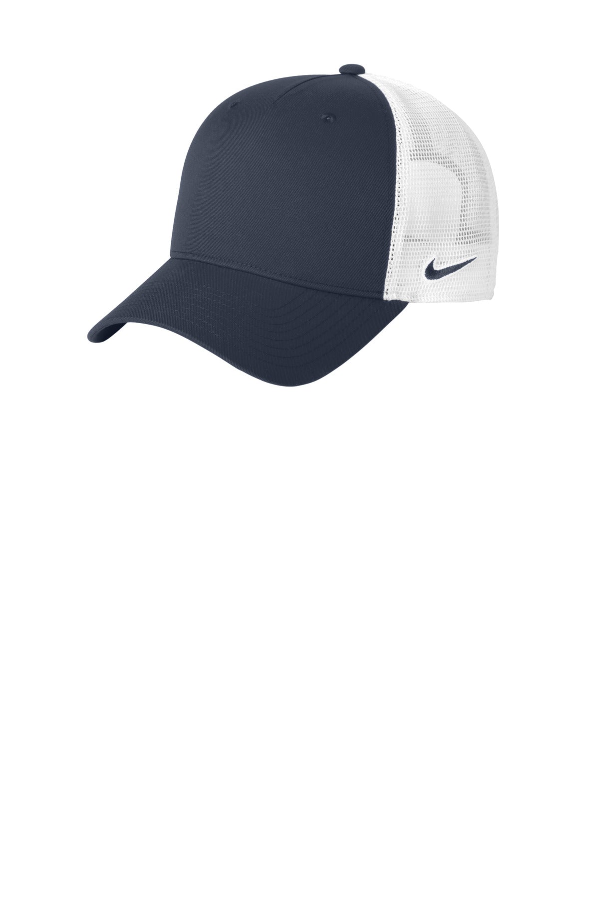 Custom logo Nike Snapback Mesh Trucker Cap NKFN9893 in Navy/ White