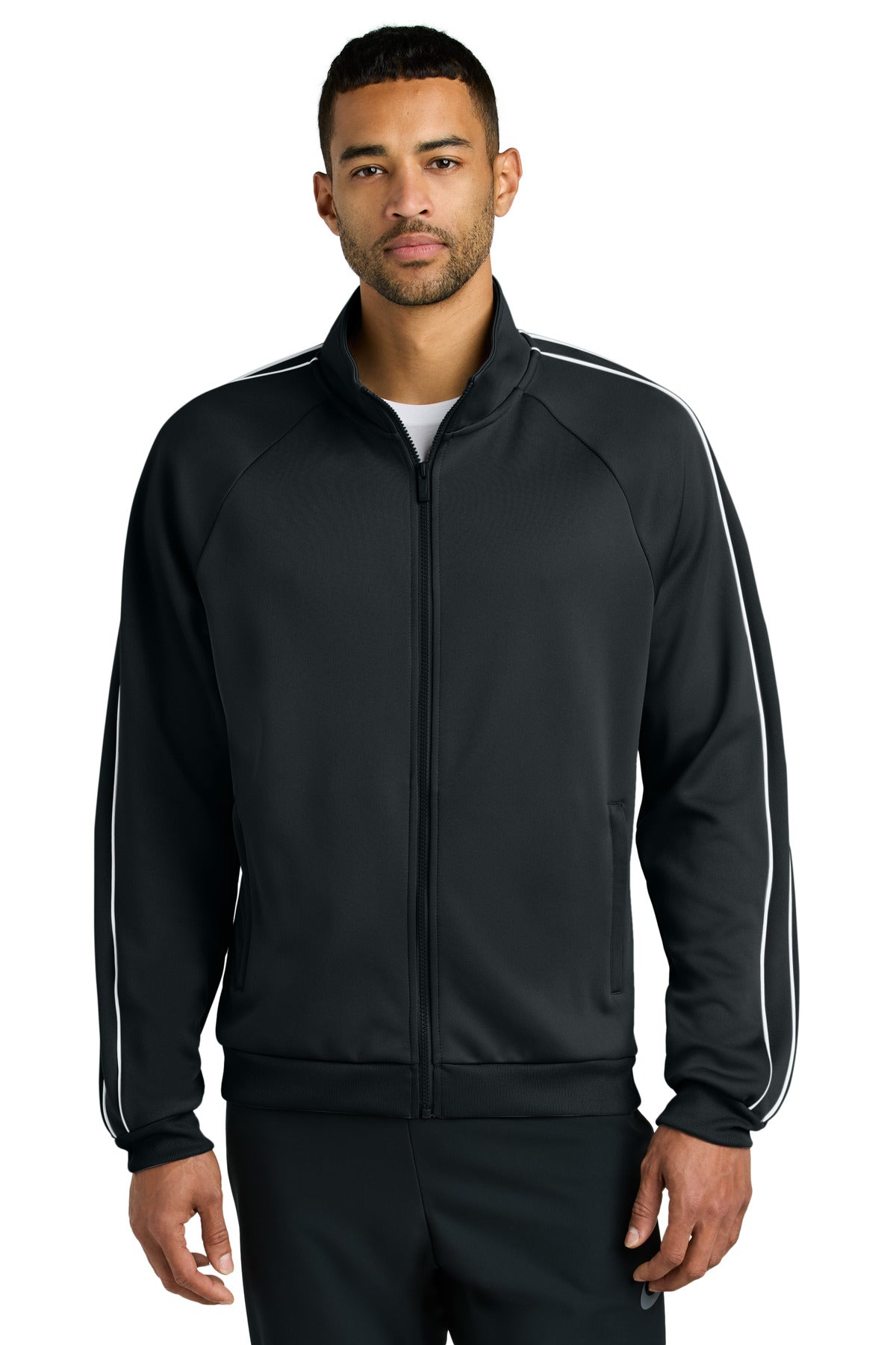 Custom logo Nike Track Jacket NKFQ4758 in Black