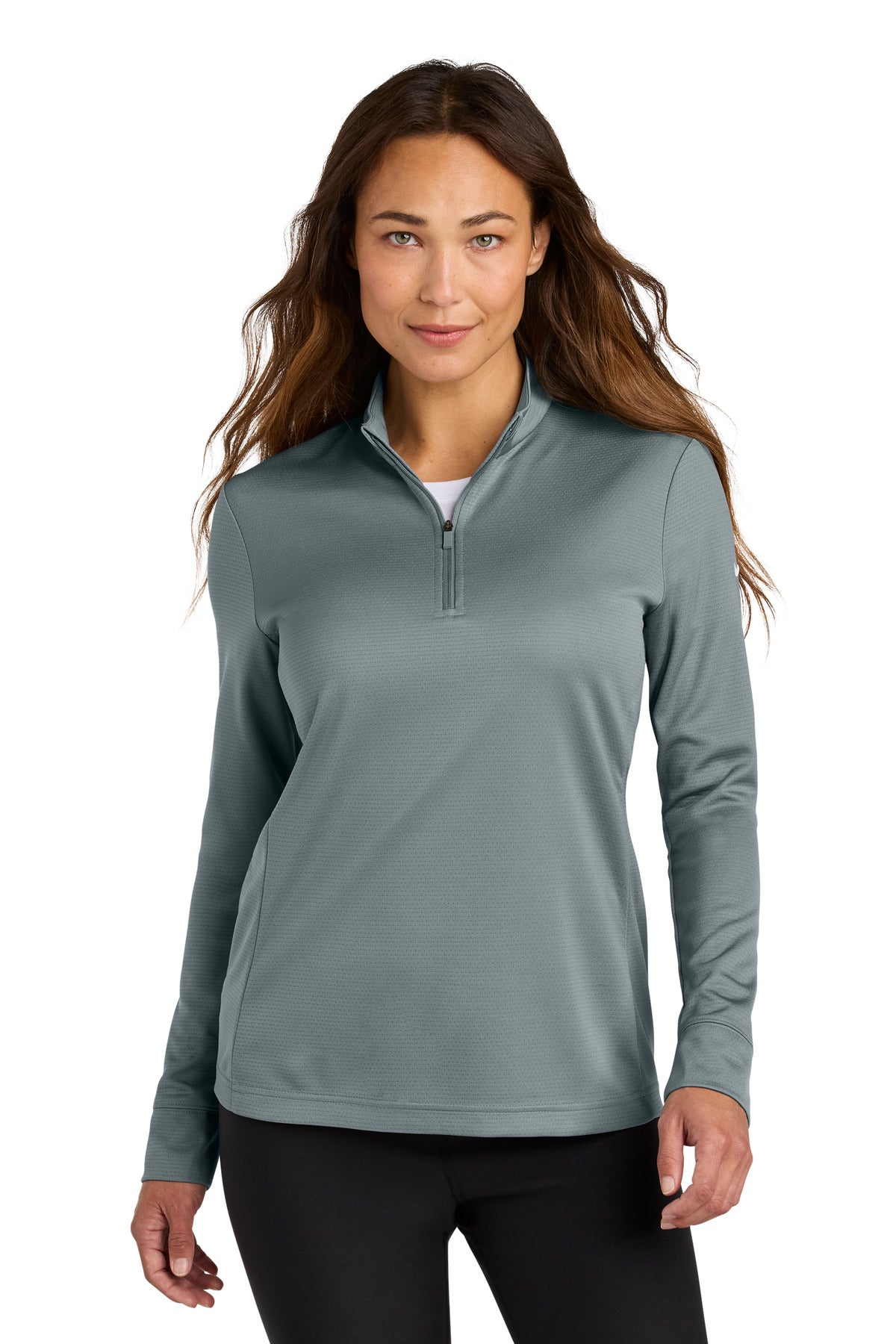 Custom logo Nike Women's Essential 1/2-Zip Cover-Up NKHM7969 in Cool Grey