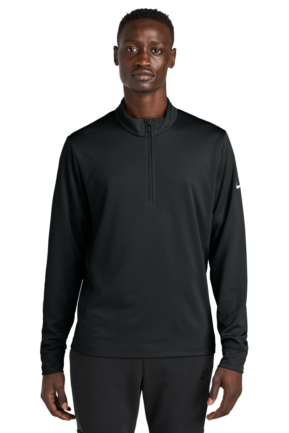 Custom logo Nike Essential 1/2-Zip Cover-Up NKHM8036 in Black