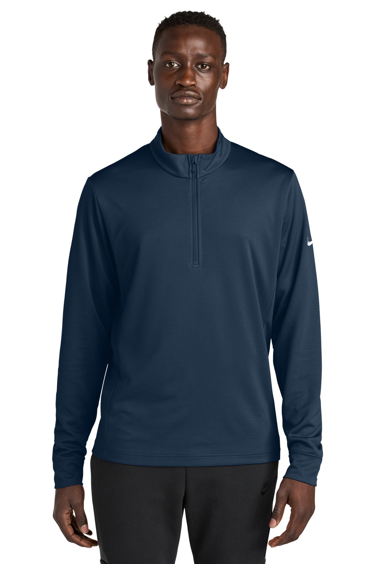 Custom logo Nike Essential 1/2-Zip Cover-Up NKHM8036 in Navy