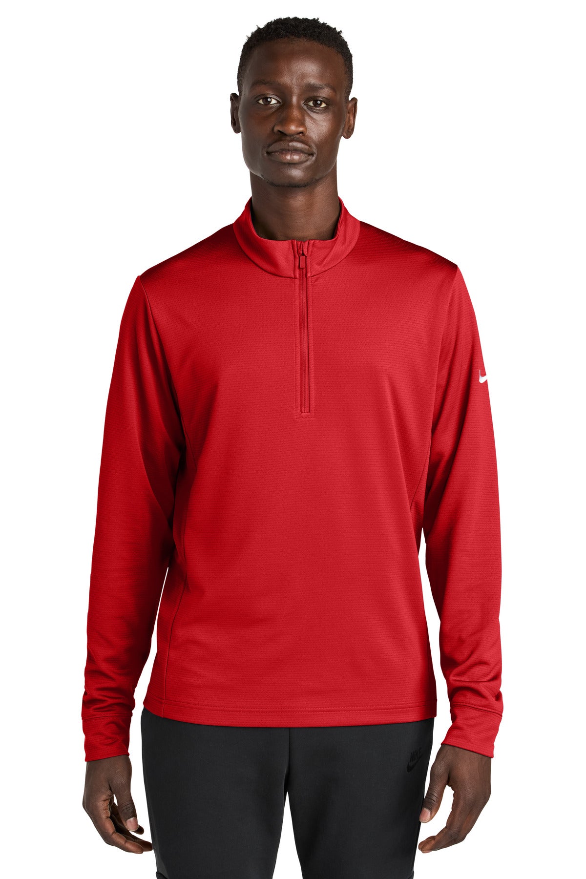 Custom logo Nike Essential 1/2-Zip Cover-Up NKHM8036 in University Red