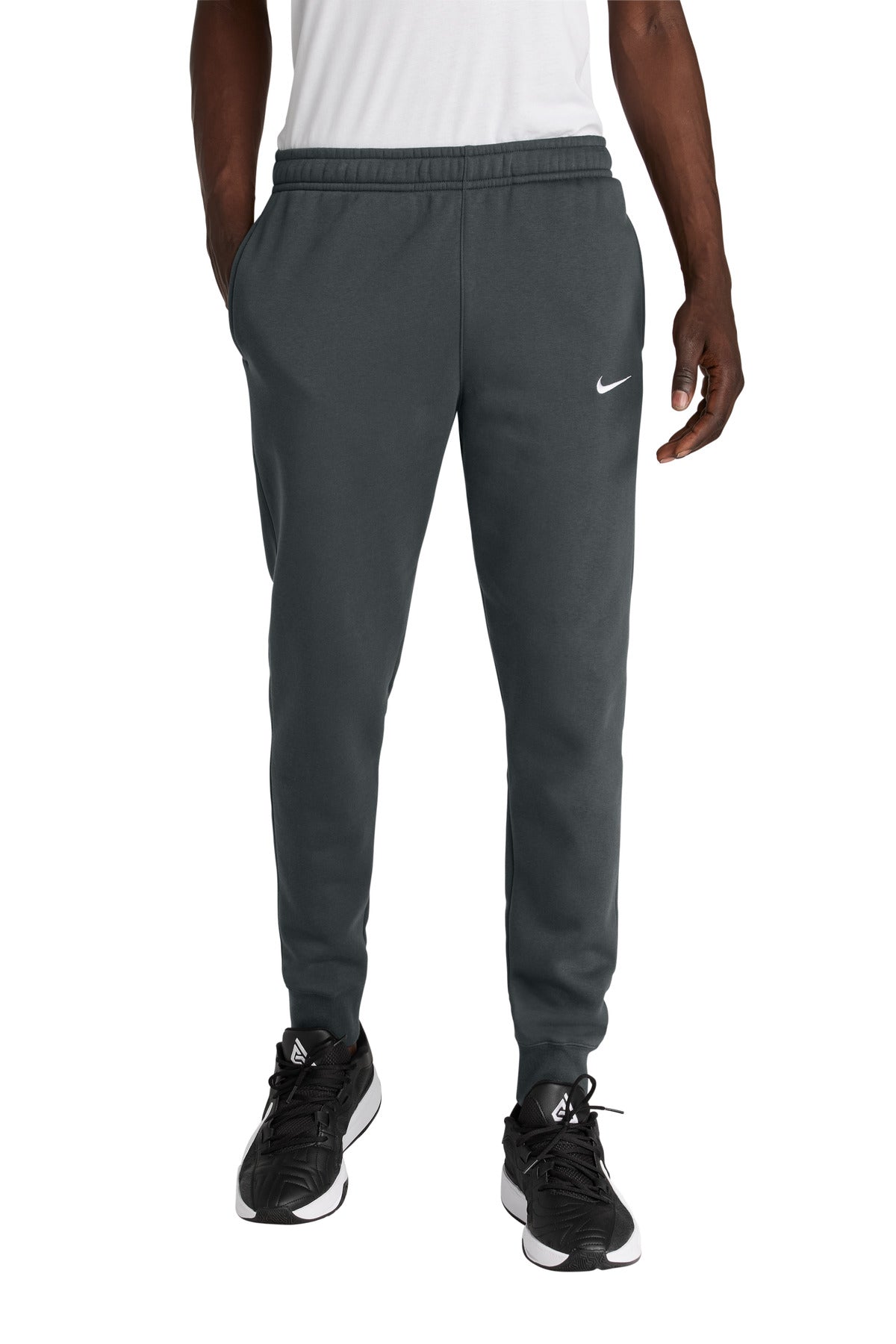 Custom logo Nike Club Fleece Jogger NKHM8045 in Anthracite