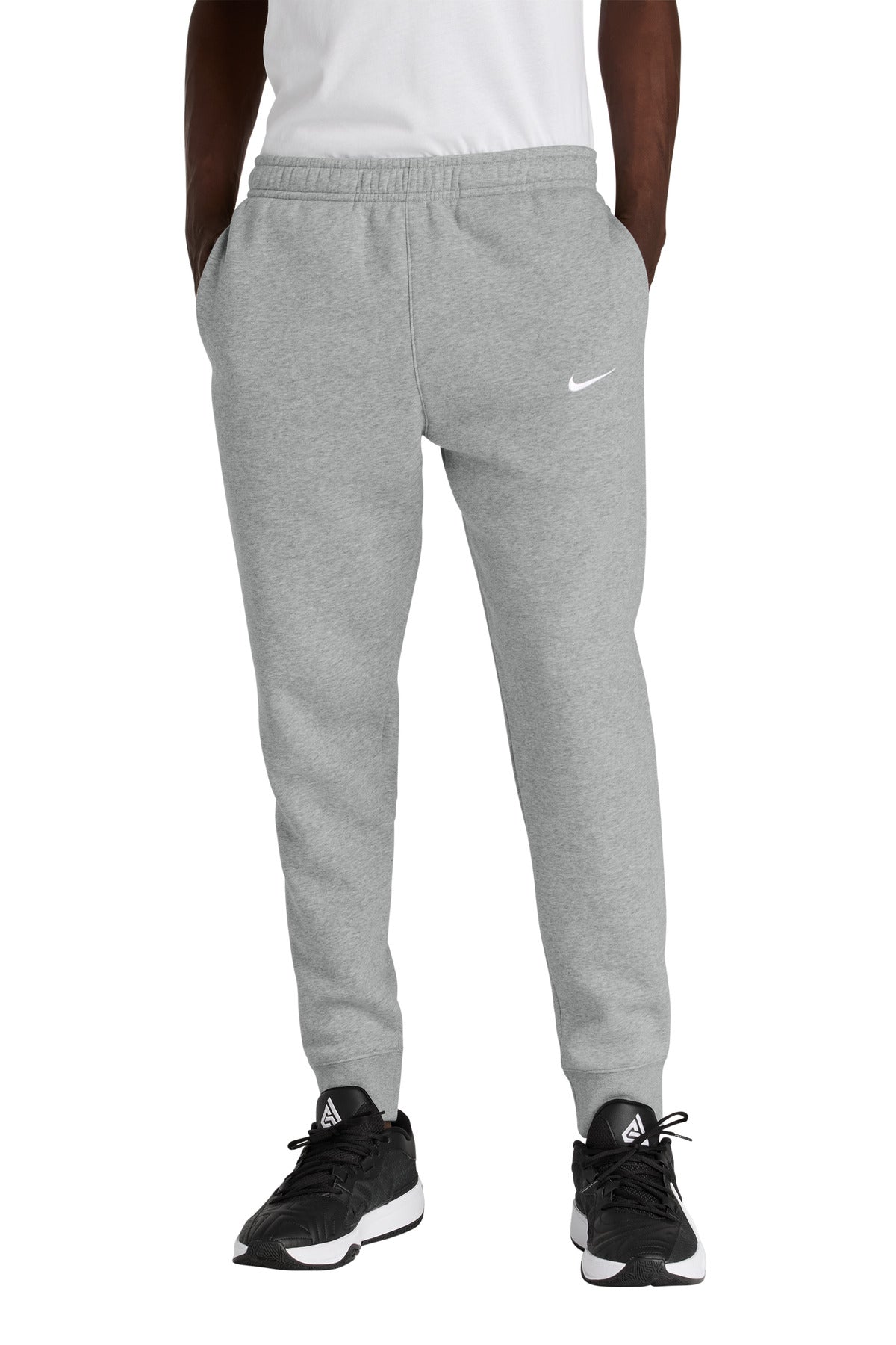 Custom logo Nike Club Fleece Jogger NKHM8045 in Dark Grey Heather