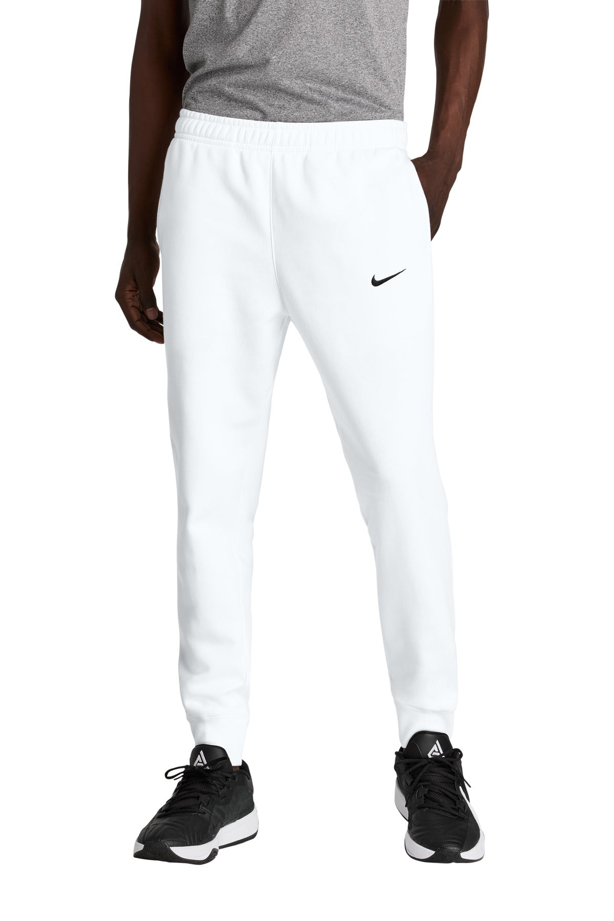 Custom logo Nike Club Fleece Jogger NKHM8045 in White