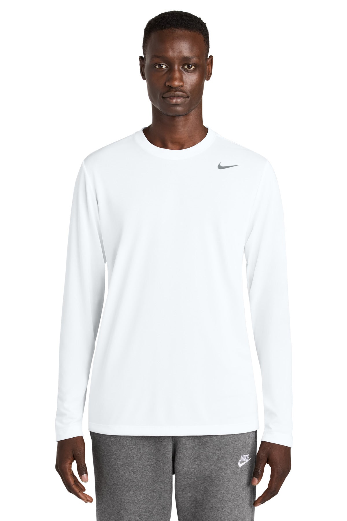 Custom logo Nike Team rLegend Long Sleeve Tee NKHQ4550 in White