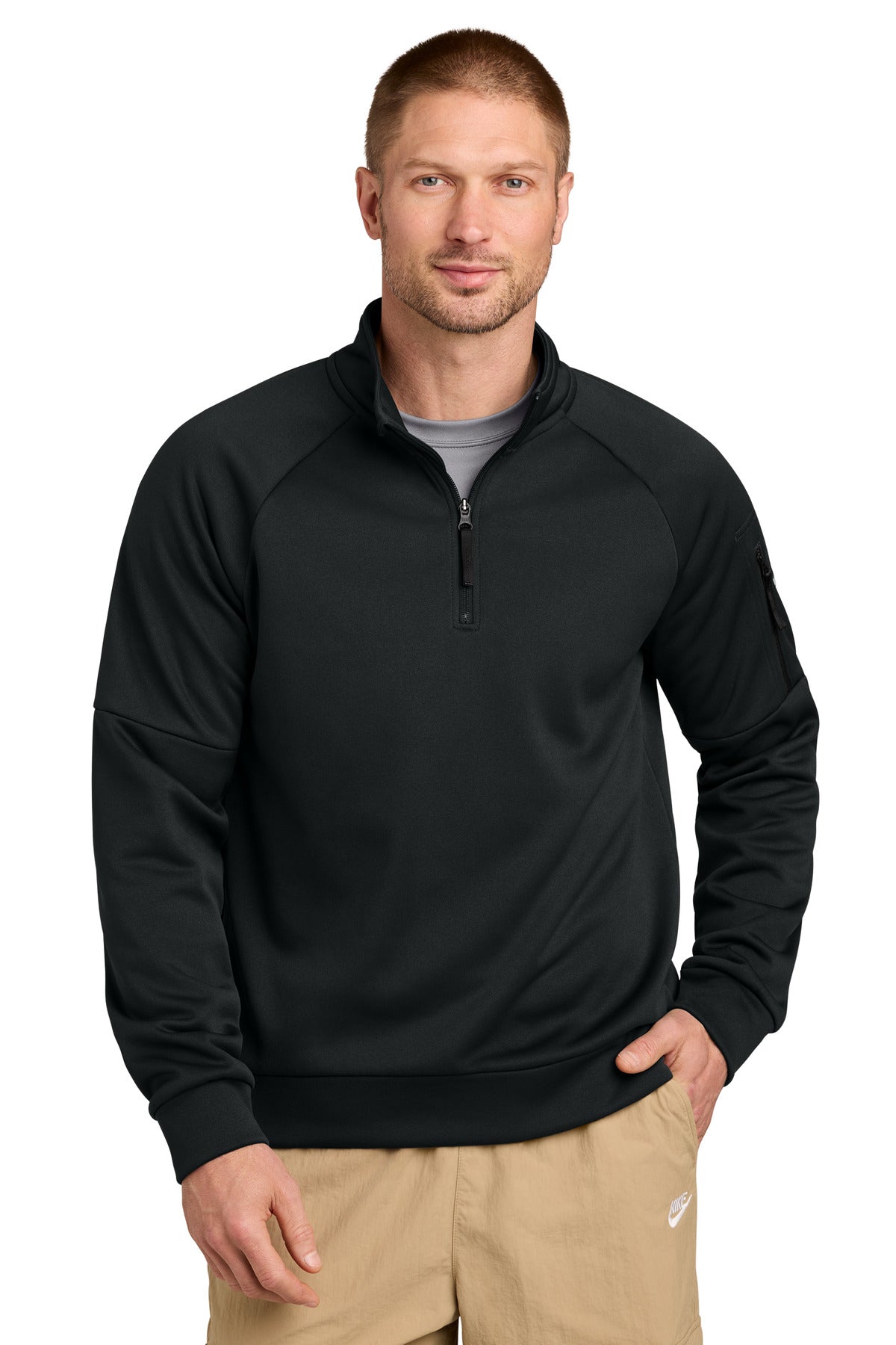 Custom logo Nike Therma-FIT Pocket 1/4-Zip NKIO8125 in Black