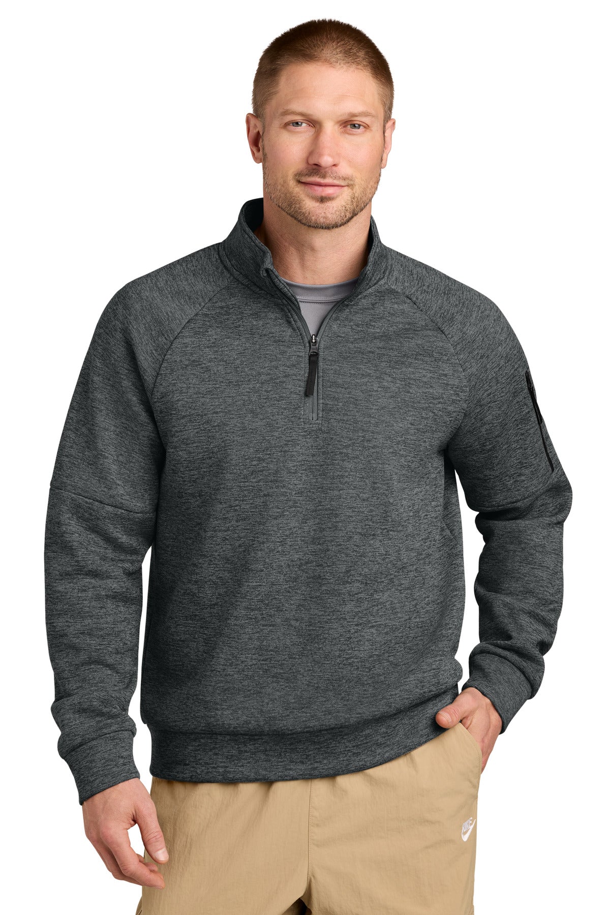 Custom logo Nike Therma-FIT Pocket 1/4-Zip NKIO8125 in Charcoal Heather