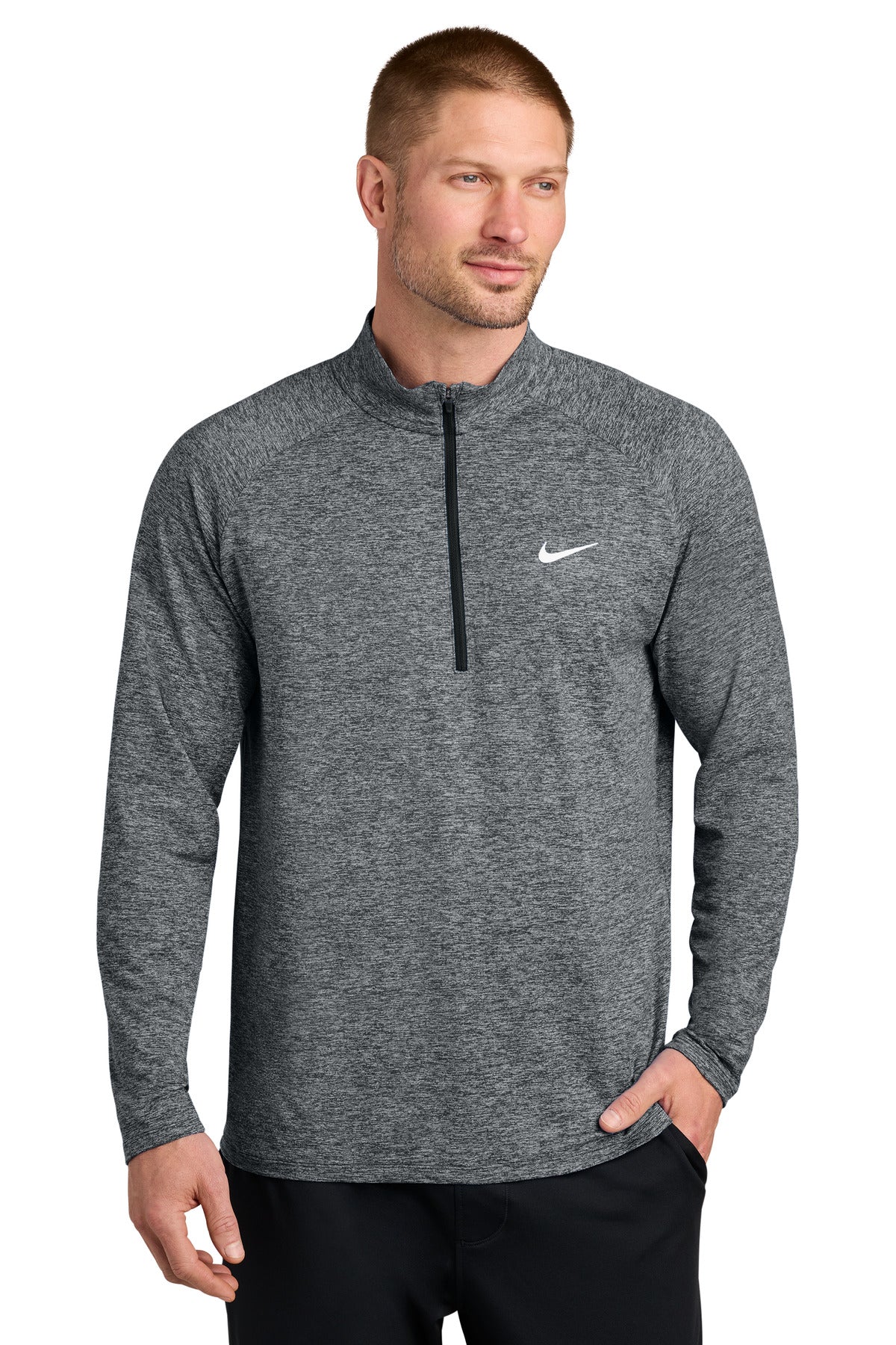 Custom logo Nike Dri-FIT Stride 1/2-Zip NKIO8137 in Black Heather