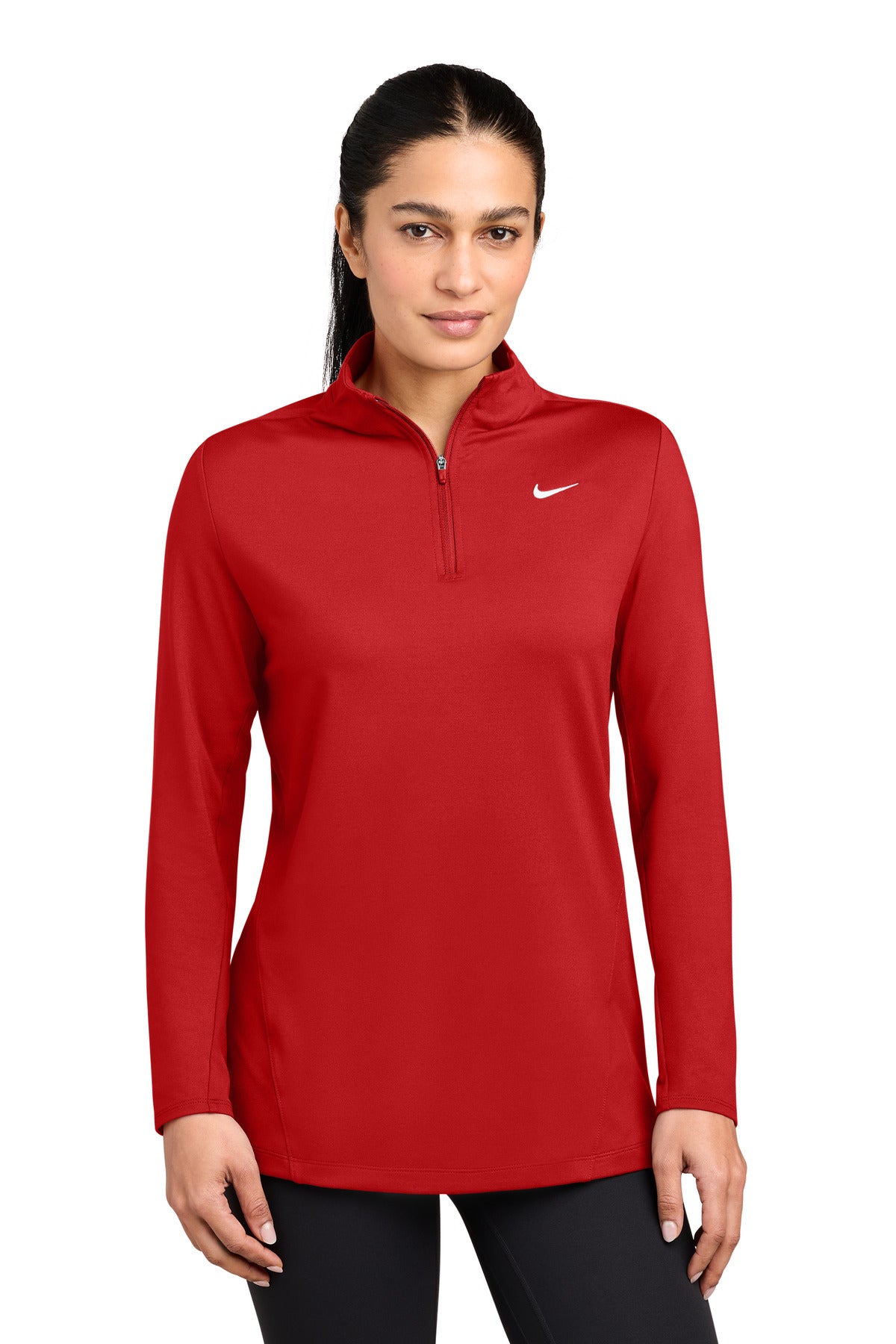 Custom logo Nike Women's Dri-FIT Stride 1/2-Zip NKIO8141 in Scarlet