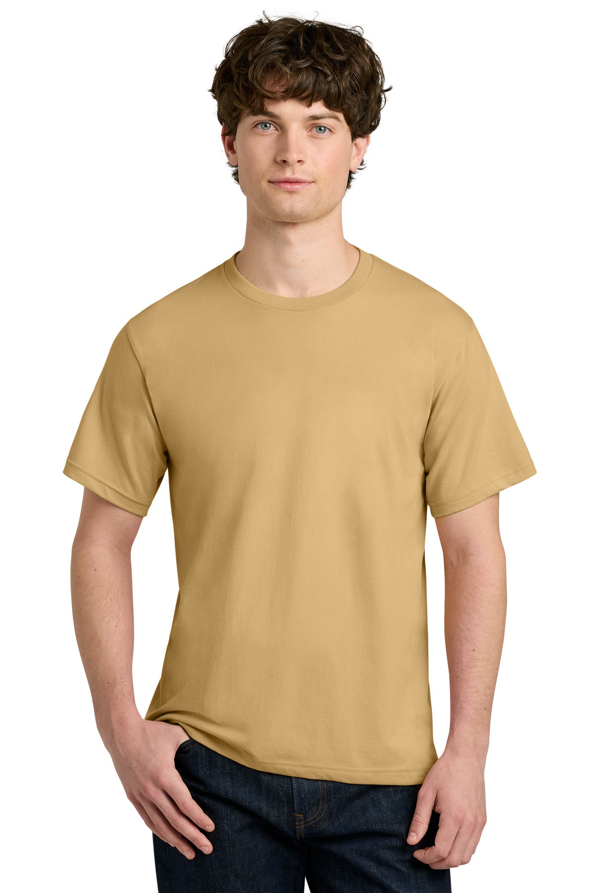 Custom logo Next Level Apparel® Ideal Jersey Tee NL1810 in Camel