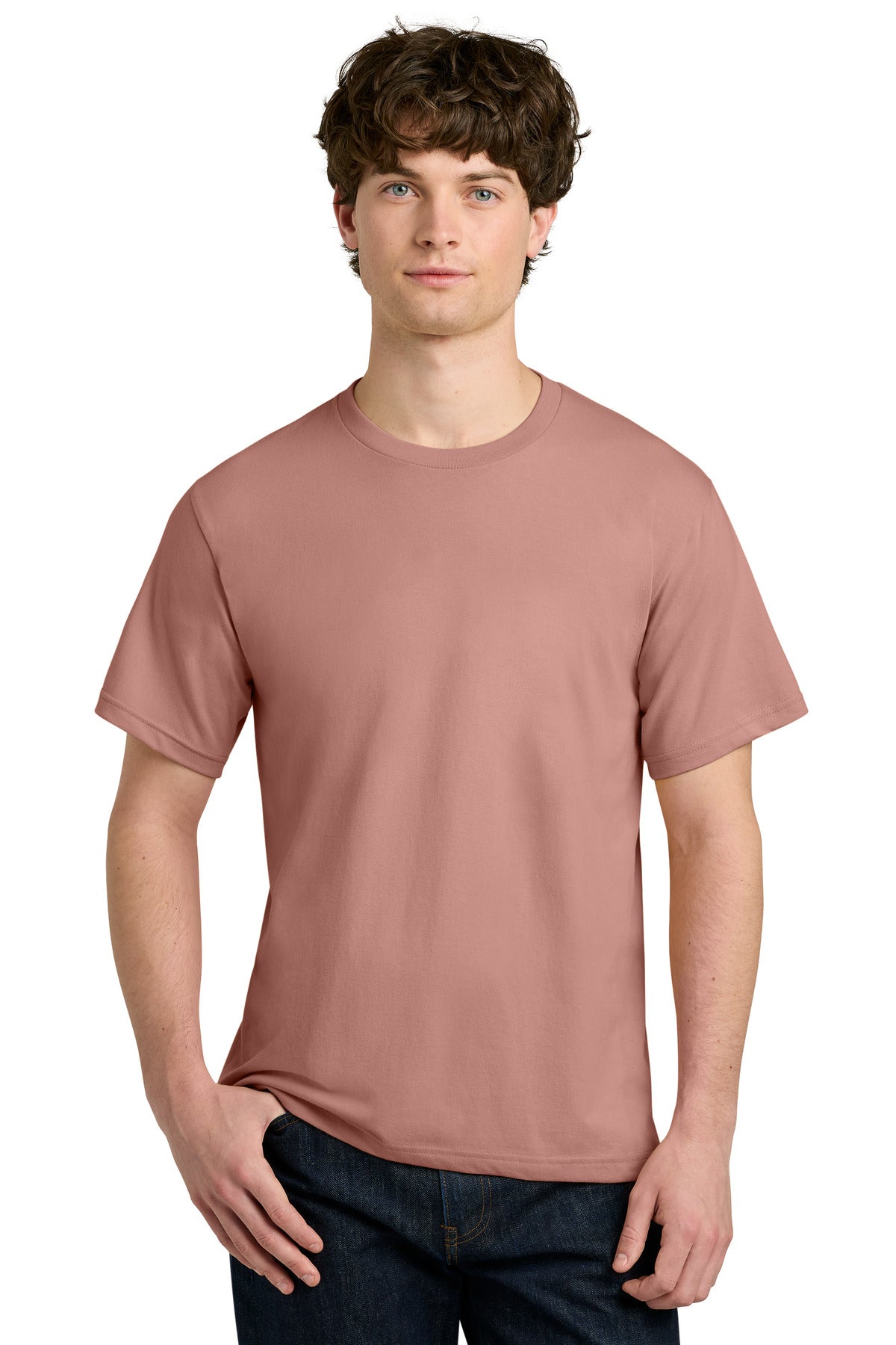 Custom logo Next Level Apparel® Ideal Jersey Tee NL1810 in Desert Pink