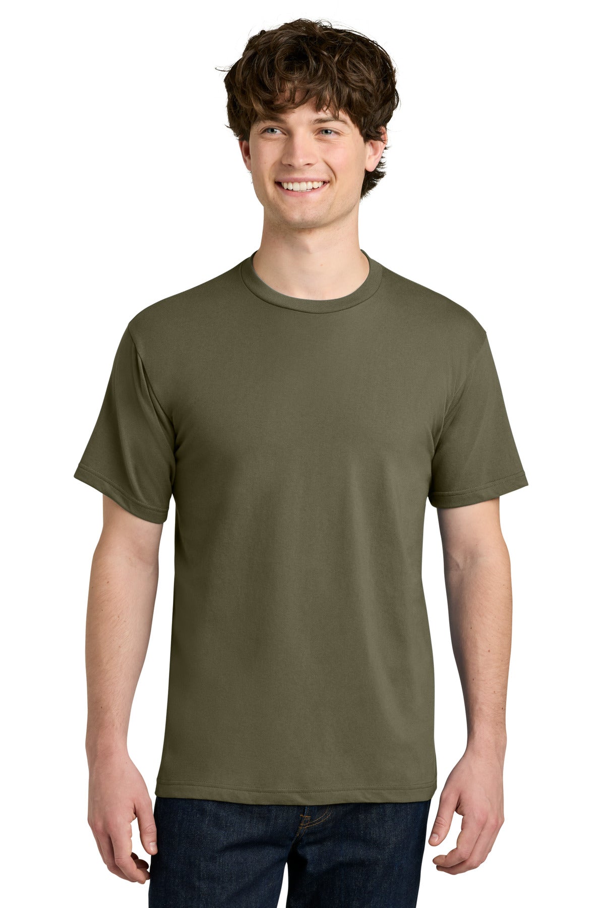 Custom logo Next Level Apparel® Ideal Jersey Tee NL1810 in Military Green