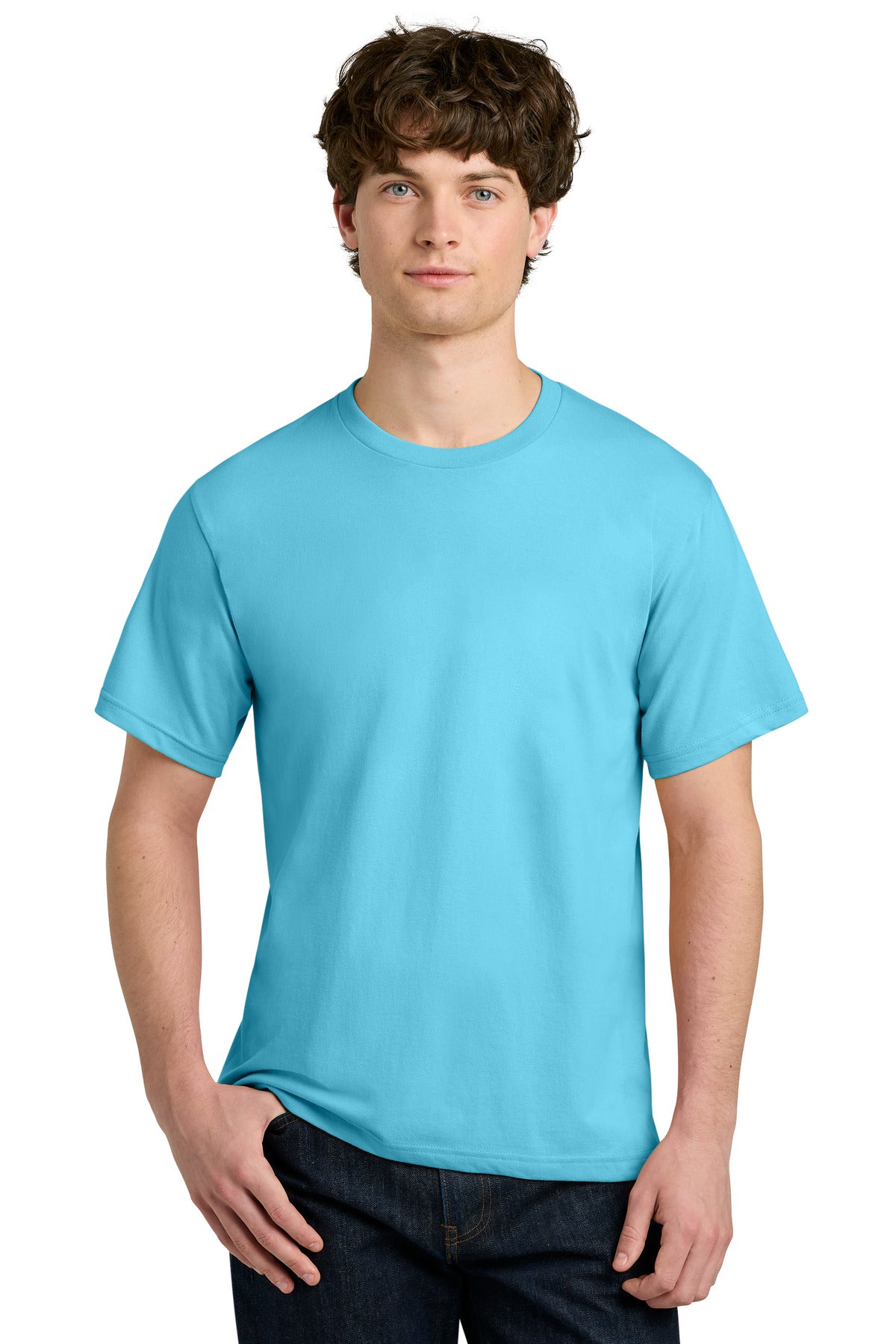 Custom logo Next Level Apparel® Ideal Jersey Tee NL1810 in Pacific Blue