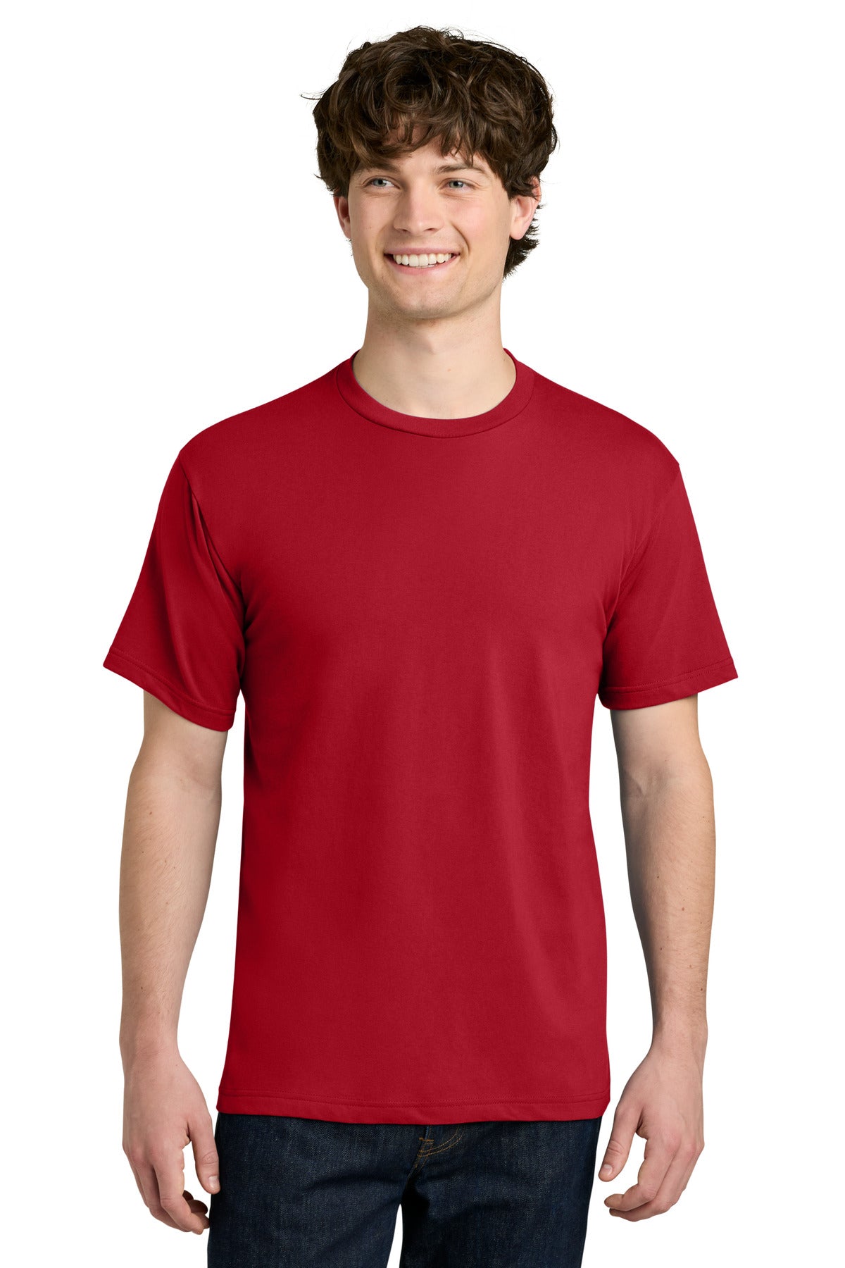Custom logo Next Level Apparel® Ideal Jersey Tee NL1810 in Red