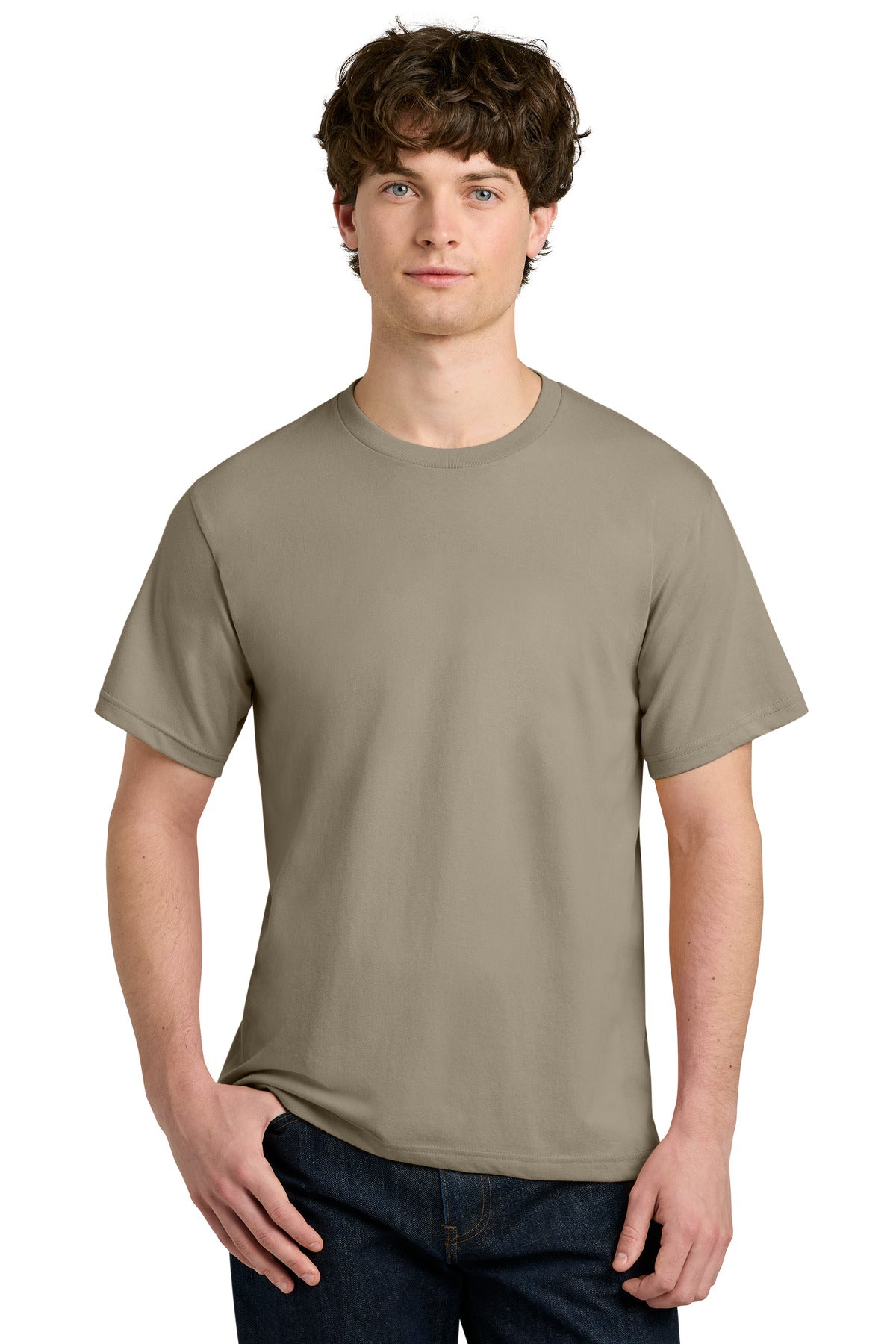 Custom logo Next Level Apparel® Ideal Jersey Tee NL1810 in Tan