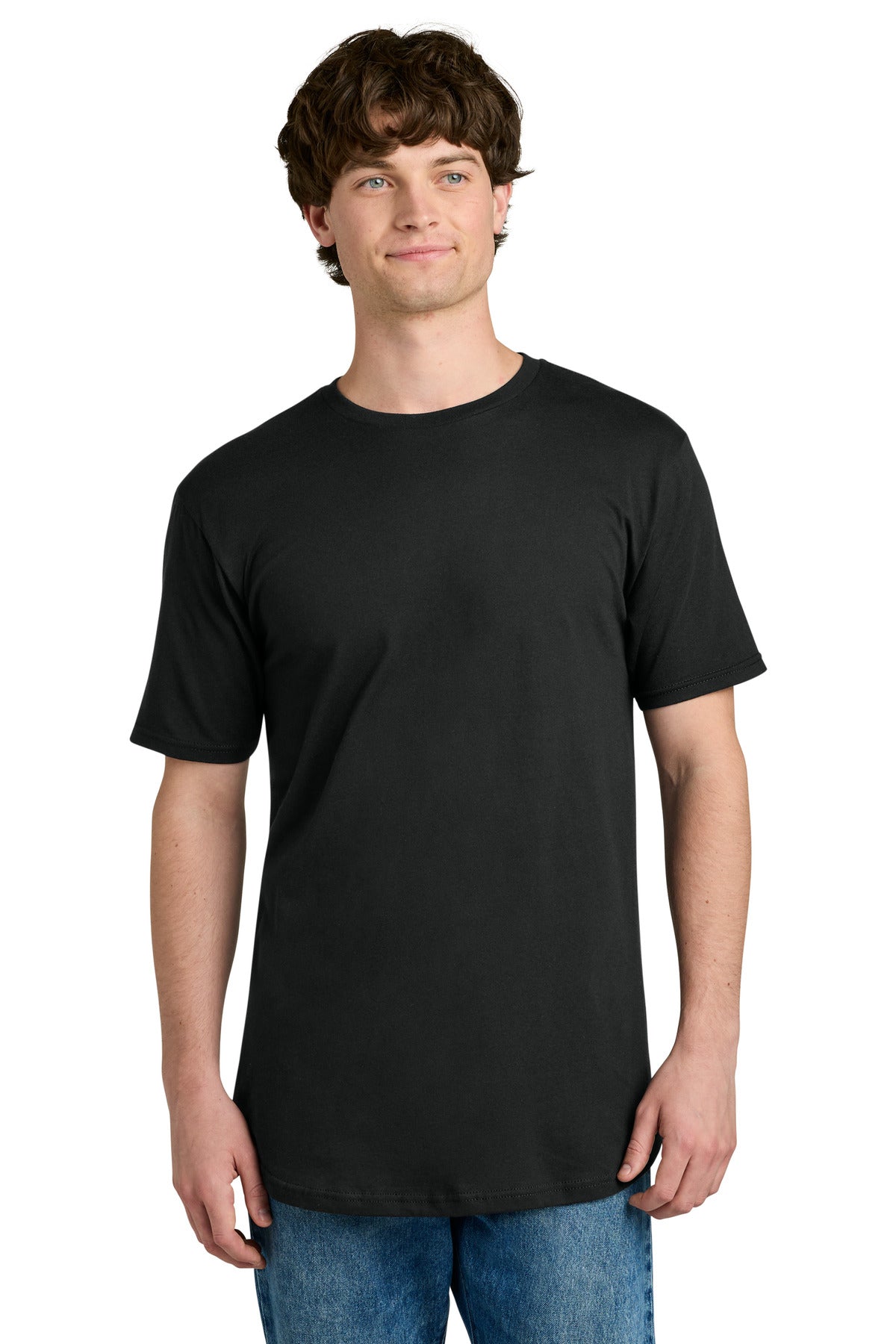 Custom logo Next Level Apparel® Cotton Long Body Tee NL3602 in Black