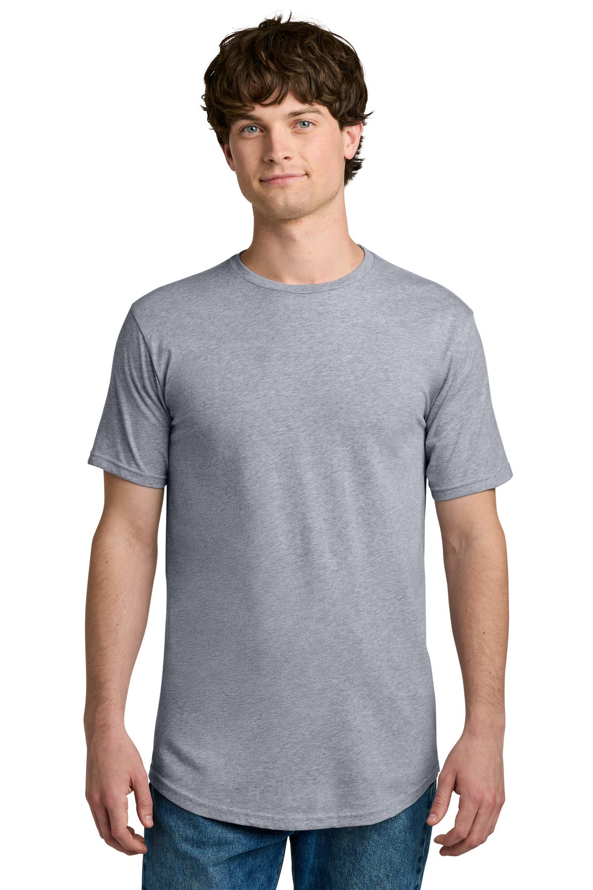 Custom logo Next Level Apparel® Cotton Long Body Tee NL3602 in Heather Gray
